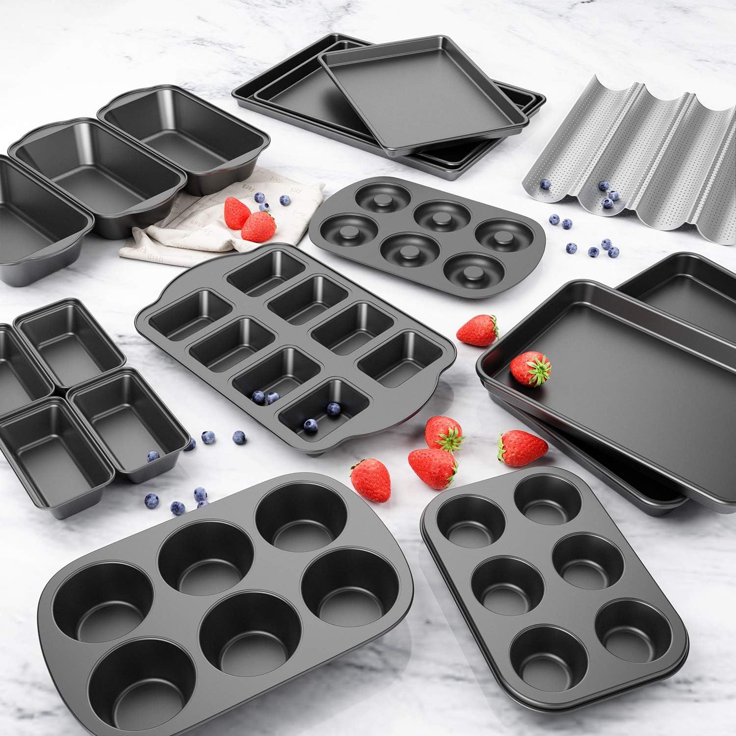 Non-Stick 6-Cavity Donut Baking Pans, Makes Individual ull-Sized 3 1/4