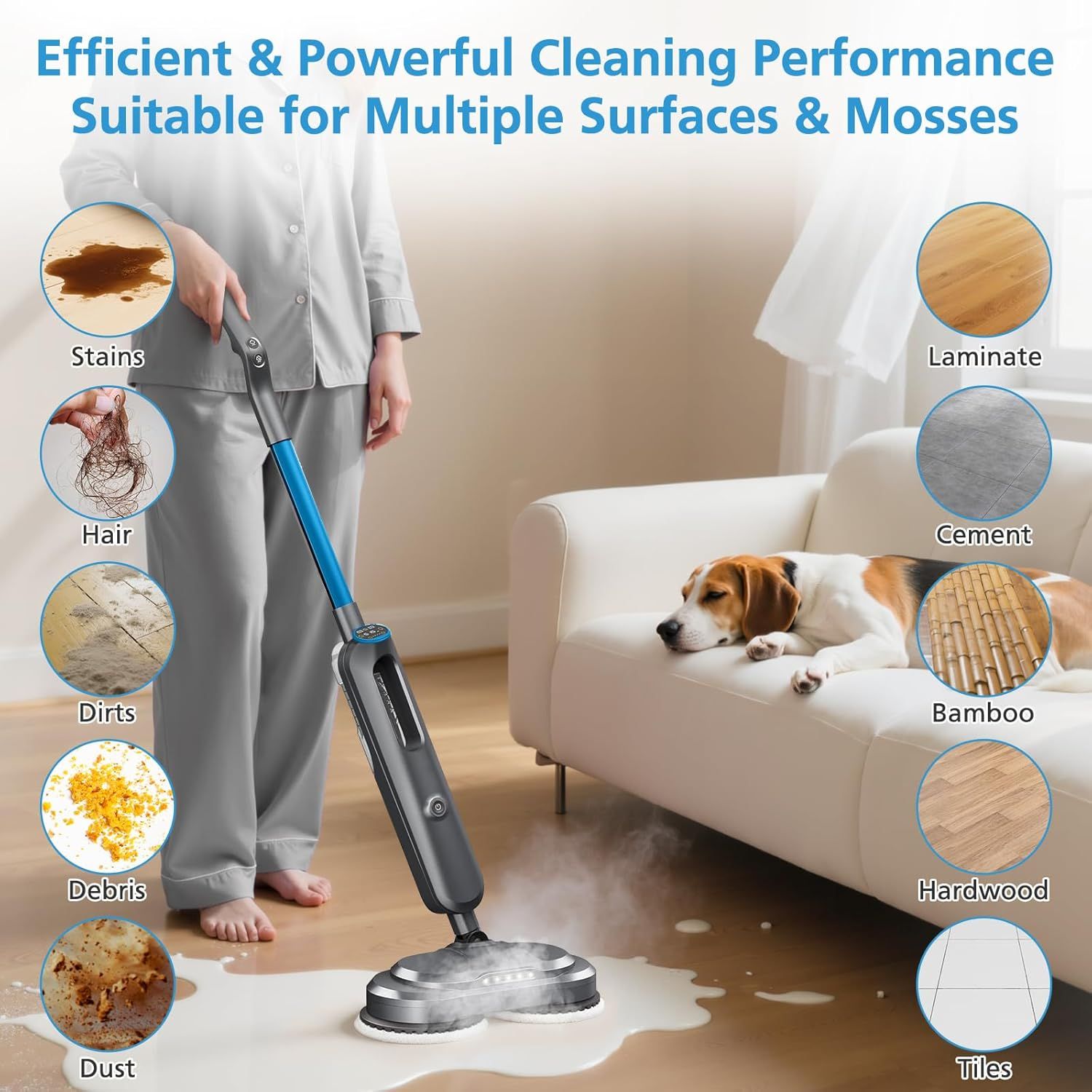 6 Pack 3897A / 3712 Rotating Steam Mop Pads Replacement or Bissell SpinWave SmartSteam Scrubbing Steam Mop Cleaner 【Models 3897A/3712 ONLY】, Washable Reuseable Reill Pads - Image 4