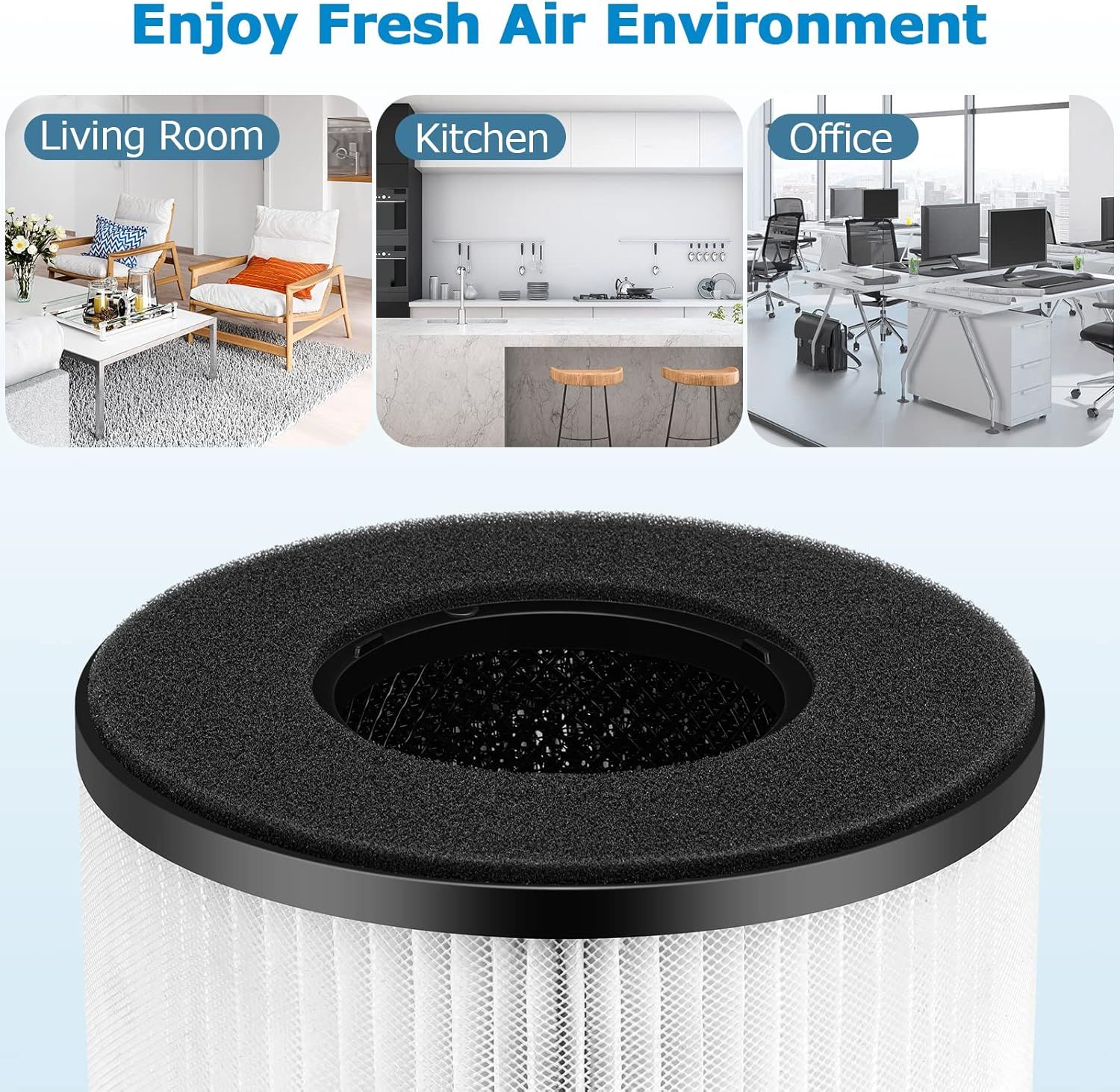 2-Pack BS-03 Replacement ilter Compatibel with PARTU and Slevoo BS-03 Air Puriier Part U & Part X, 3-in-1 iltration System (Not it BS-01） - Image 7