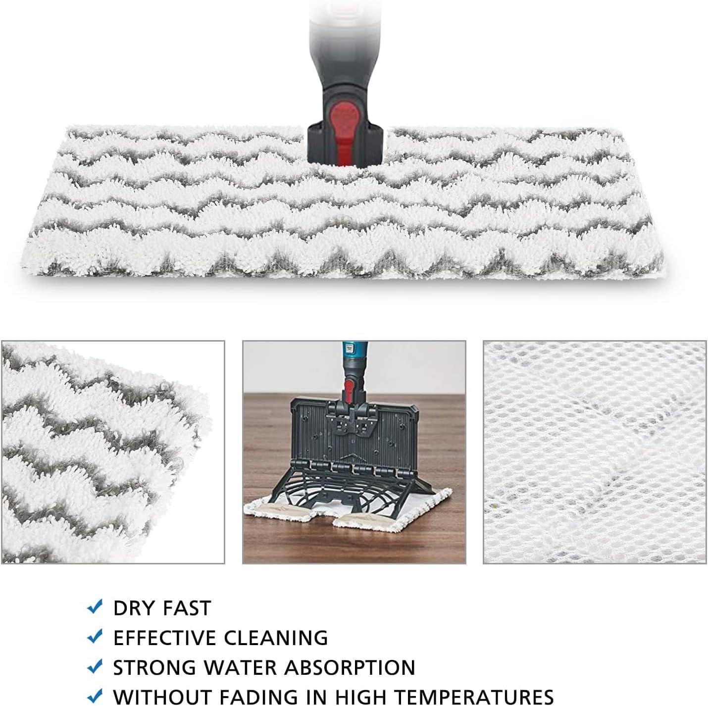 4 Pack Steam Mop Pads Replacement or Shark Lit-Away Pro & Shark Genius Mop System Pocket Mop S3973 S3973D S3973WM S5001 S5002Q S5003A S5004 S5004W S6001W S6001WM S6002 S6002C S6003D S6003W - Image 3