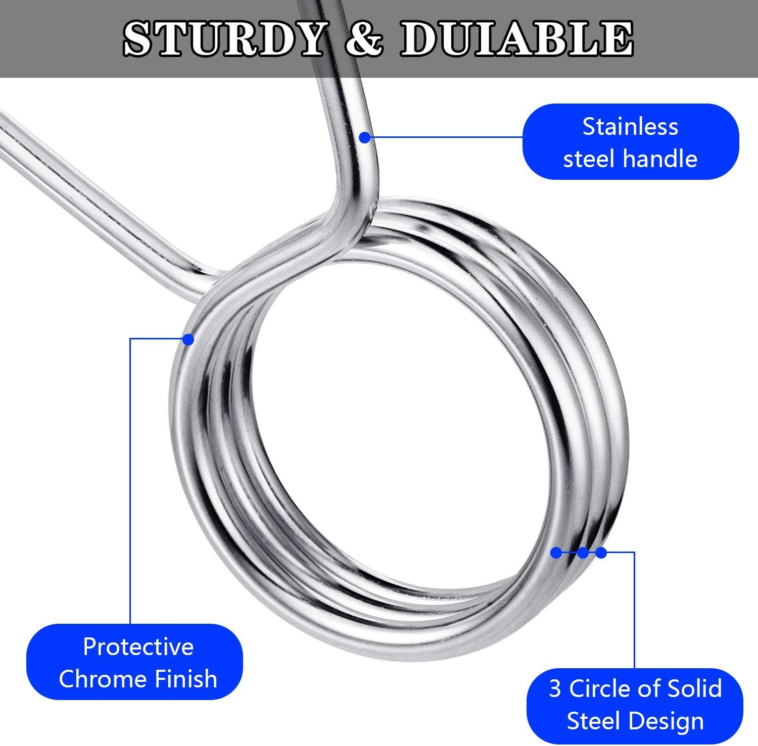 4 Pieces 2 Inch Dumbbell Spring Collars Barbell Clamps Locking Collars Clips or Weightliting Exercise itness Training Supplies (Silver) - Image 3