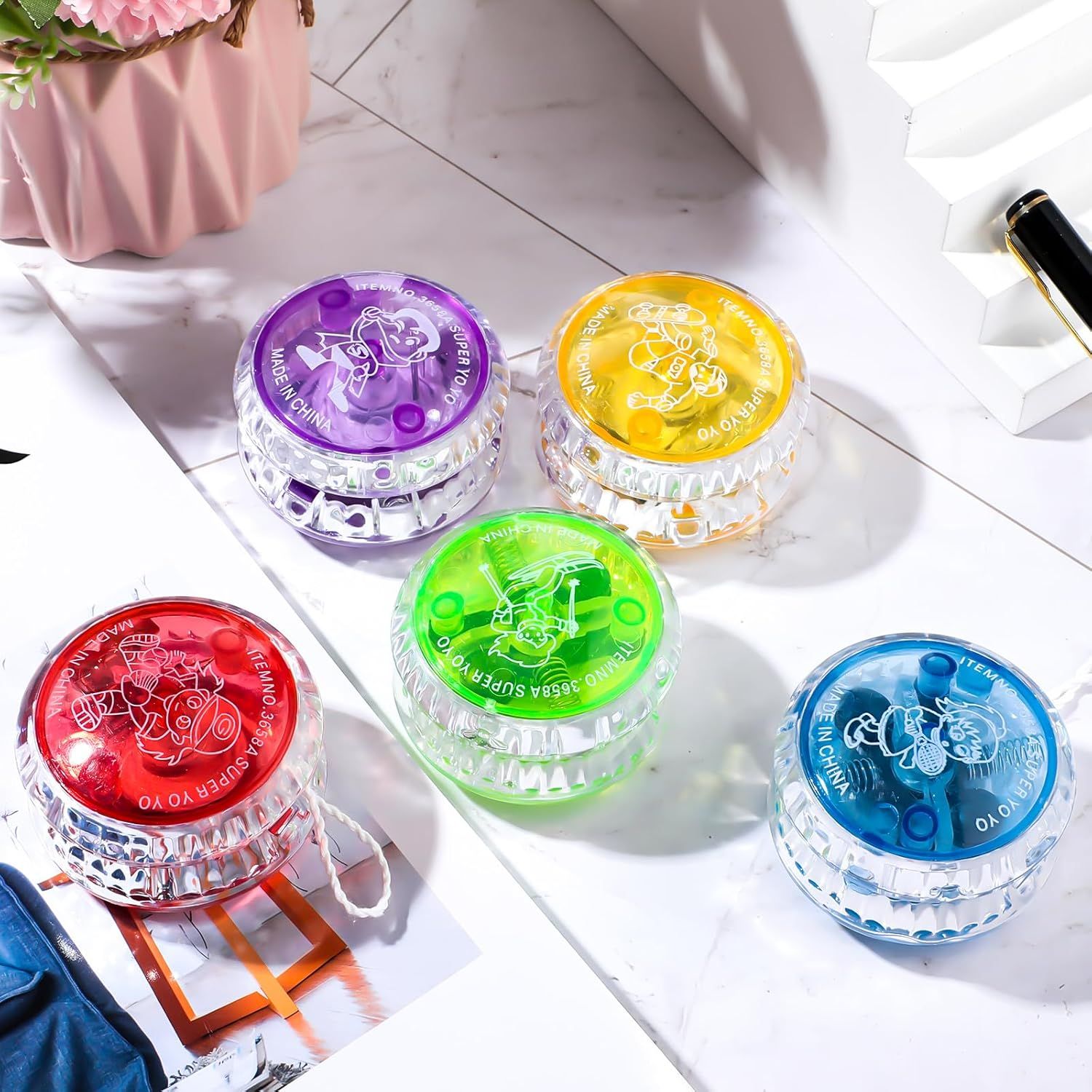 40 Pieces Light up Yo Yo Bulk, LED Responsive Ball Colorul Plastic Light up Party avors or Birthday Bag illers Carnival Prizes - Image 2