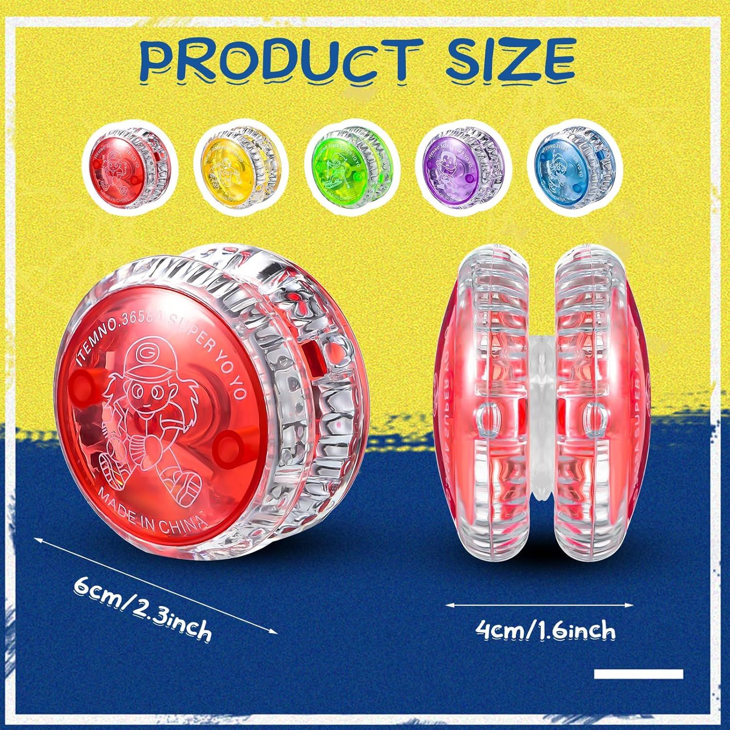 40 Pieces Light up Yo Yo Bulk, LED Responsive Ball Colorul Plastic Light up Party avors or Birthday Bag illers Carnival Prizes - Image 3