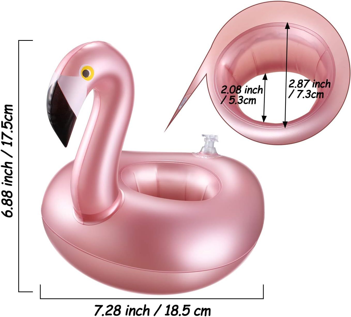 12 Pcs Inlatable Drink Holder lamingo Drink loats Reusable Inlatable Cute Animal Cup Coasters Pool Cup Holders or Summer Swimming Party - Image 2