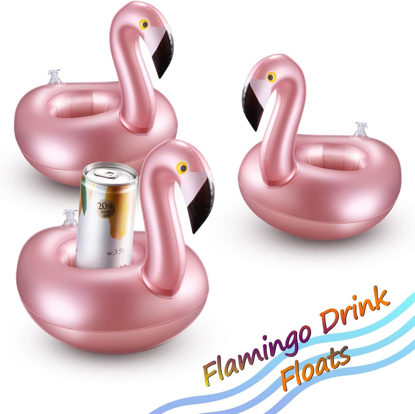 12 Pcs Inlatable Drink Holder lamingo Drink loats Reusable Inlatable Cute Animal Cup Coasters Pool Cup Holders or Summer Swimming Party - Image 6
