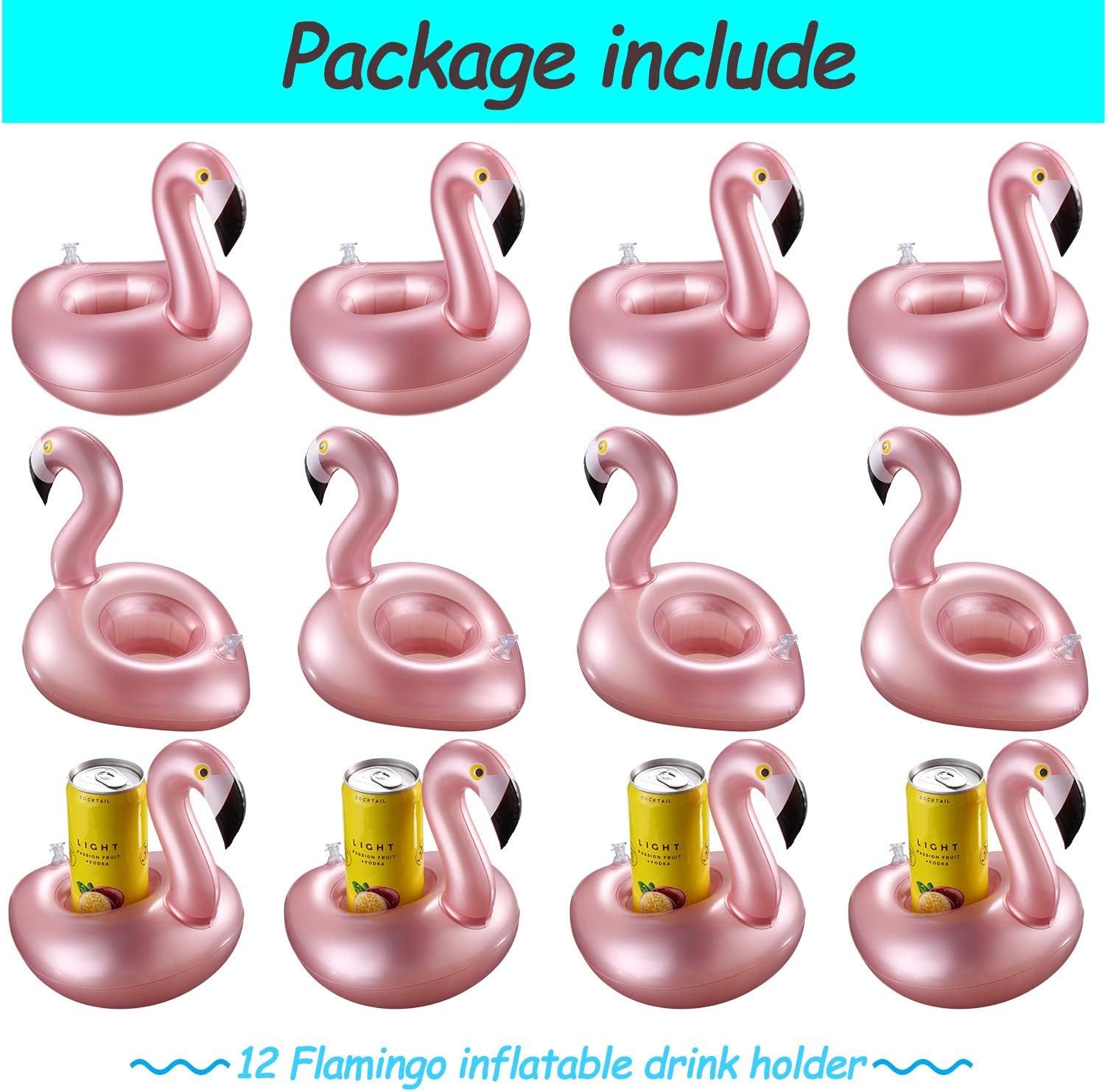 12 Pcs Inlatable Drink Holder lamingo Drink loats Reusable Inlatable Cute Animal Cup Coasters Pool Cup Holders or Summer Swimming Party - Image 7