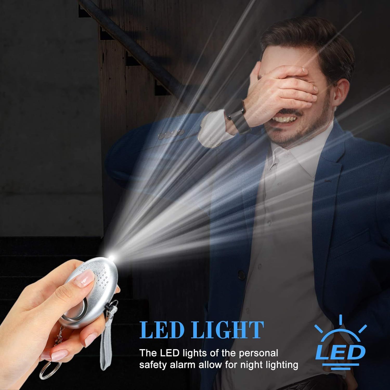 12-Piece Personal Alarm Set, Emergency LED Light Keychain Alarms in 6 Colors or Women & Men - Image 5