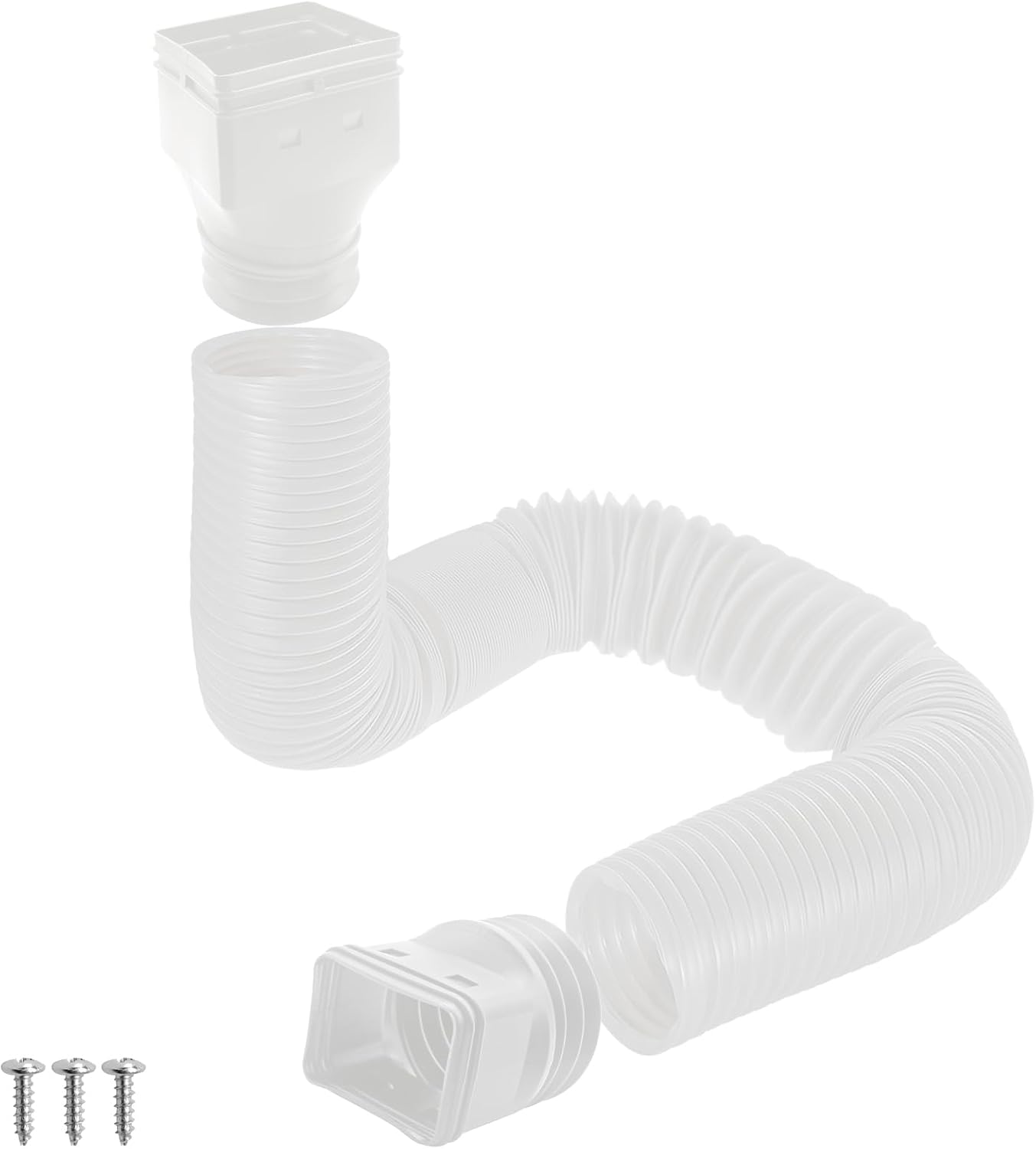 Biaungdo 1 Pack Gutter Downspout Extensions 5 Ft, 3 Inch Rain Gutter Downspout Extender Flexible Drainage Pipe for 2 x 3 Inch Residential Downspouts and 3 x 4 Inch Residential Downspouts, White - Image 1