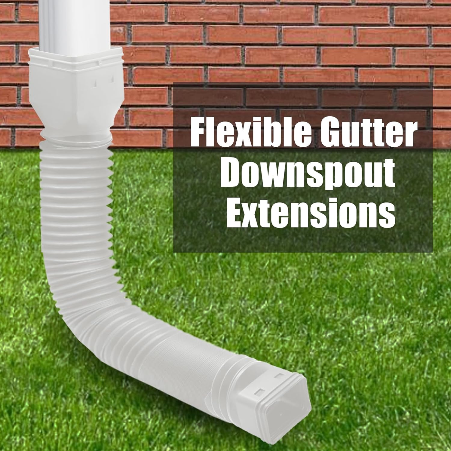Biaungdo 1 Pack Gutter Downspout Extensions 5 Ft, 3 Inch Rain Gutter Downspout Extender Flexible Drainage Pipe for 2 x 3 Inch Residential Downspouts and 3 x 4 Inch Residential Downspouts, White - Image 5
