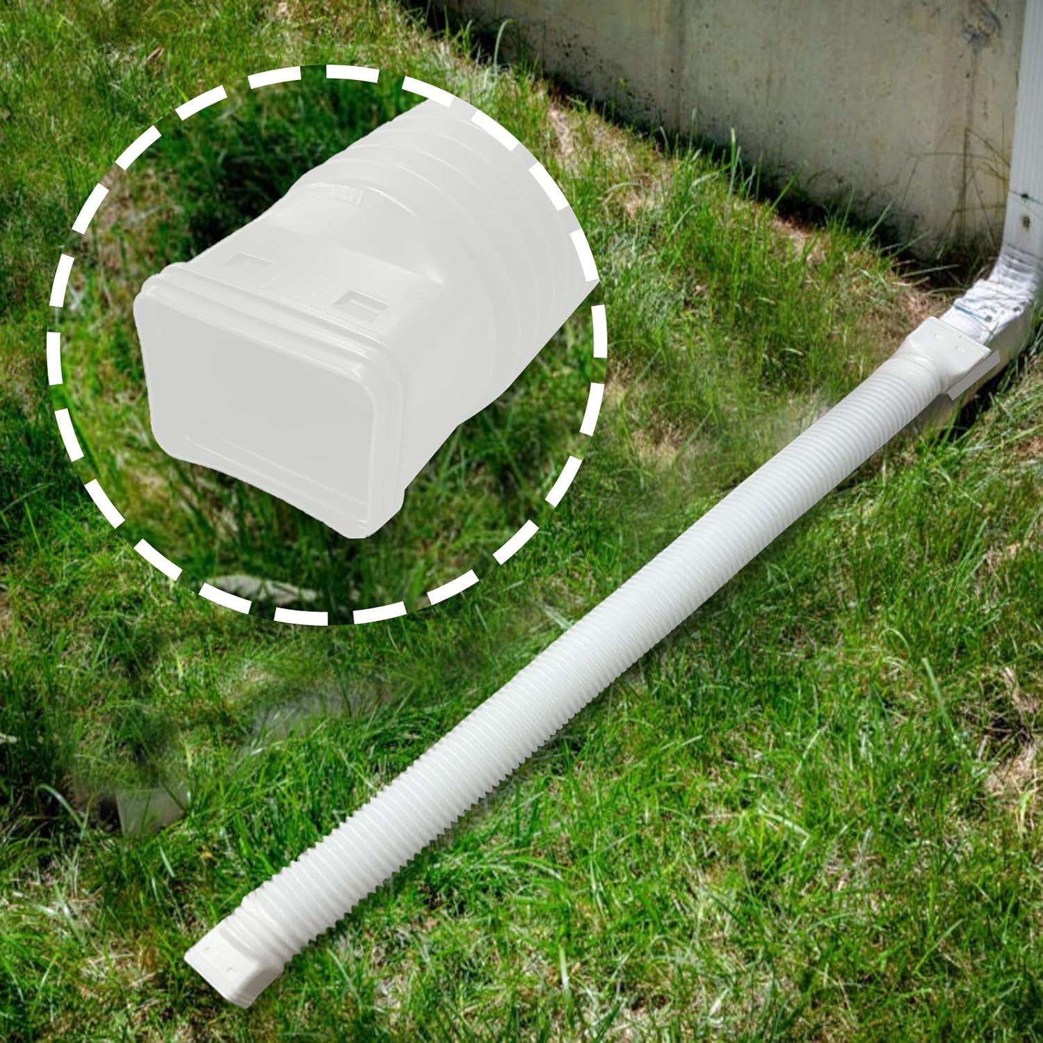 Biaungdo 1 Pack Gutter Downspout Extensions 5 Ft, 3 Inch Rain Gutter Downspout Extender Flexible Drainage Pipe for 2 x 3 Inch Residential Downspouts and 3 x 4 Inch Residential Downspouts, White - Image 6