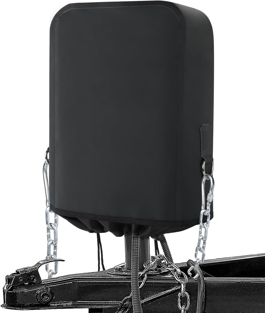 RV Electric Tongue Jack Cover – Heavy-Duty Waterproof Design with Chain Hooks, Protective Black Cover for Outdoor Camper Accessories - Image 1