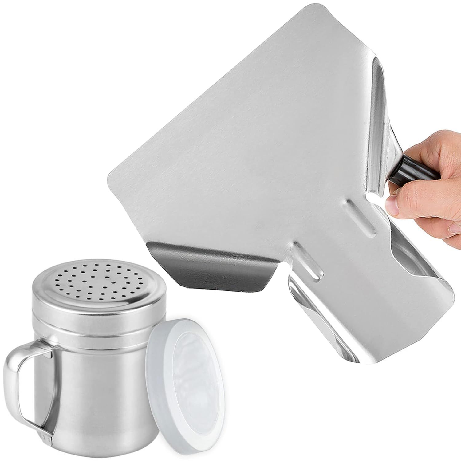 Popcorn Scoop Right Handle and Medium Holes Dredge Set - Metal Popcorn Scooper - rench ry Scoop - No Seasonings/Consumables included - Image 1