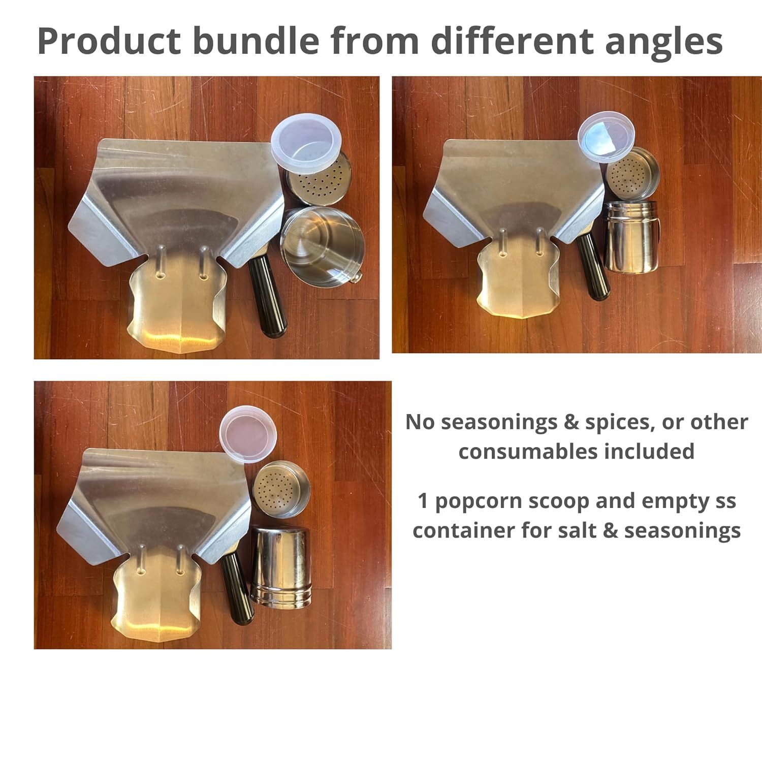 Popcorn Scoop Right Handle and Medium Holes Dredge Set - Metal Popcorn Scooper - rench ry Scoop - No Seasonings/Consumables included - Image 5
