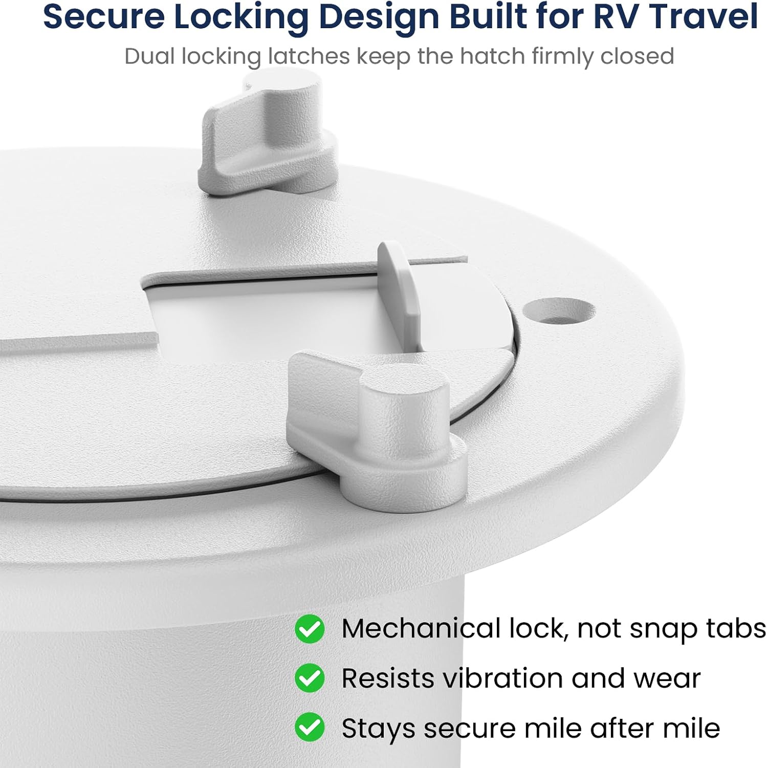 Safoner Aluminum RV Power Cord Hatch Cover, Electric Cable Pass-Through Hatch, Accepts 30A/50A Plugs (Non-Handle), Fits 3.5