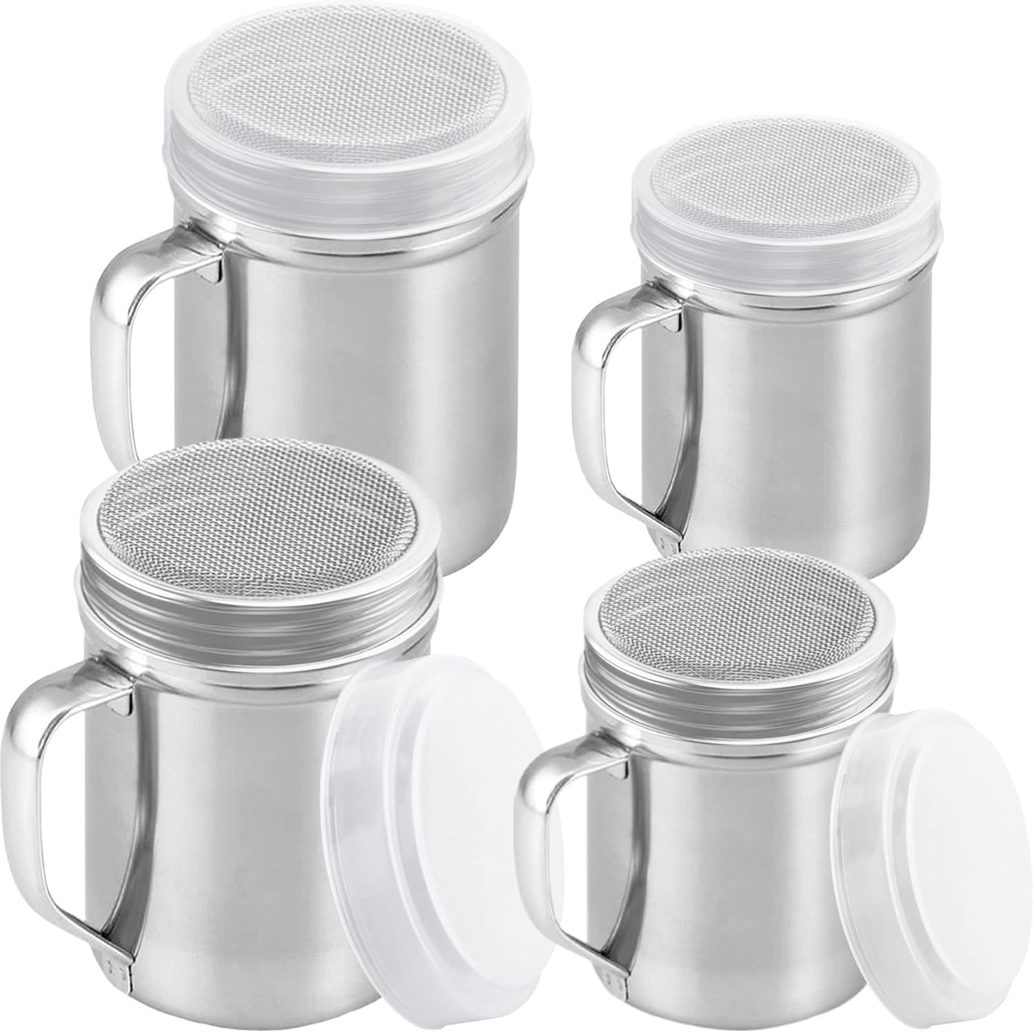 [2-pack] 10 Oz + [2-pack] 14 Oz ine Mesh Shakers With Handle and Lids - Image 1
