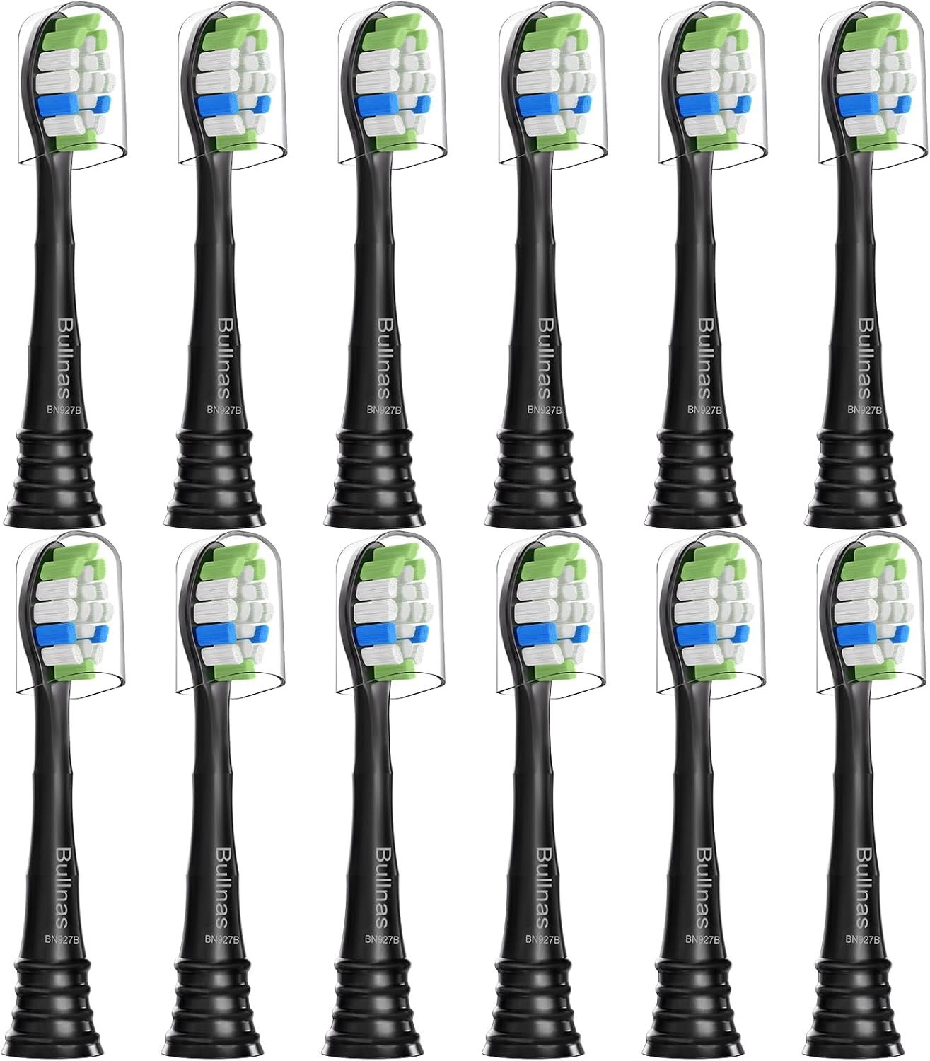 Replacement Brush Heads Compatible with Philips Sonicare, Toothbrush Heads or Sonicare ProtectiveClean 4100 5100 5300 6100 Electric Toothbrush, 12 Count Ultimate Care Toothbrush Heads, Black - Image 1