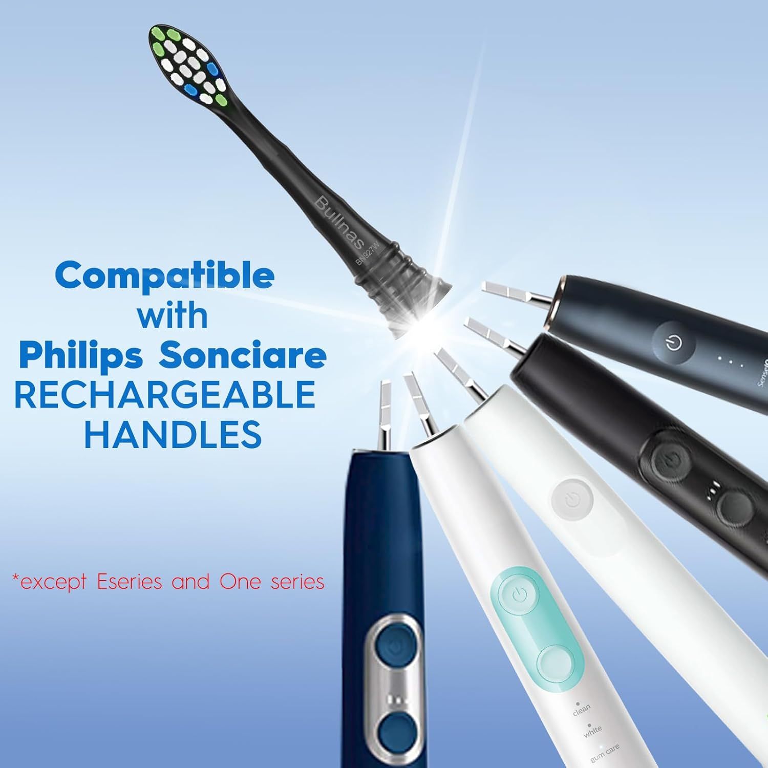 Replacement Brush Heads Compatible with Philips Sonicare, Toothbrush Heads or Sonicare ProtectiveClean 4100 5100 5300 6100 Electric Toothbrush, 12 Count Ultimate Care Toothbrush Heads, Black - Image 2
