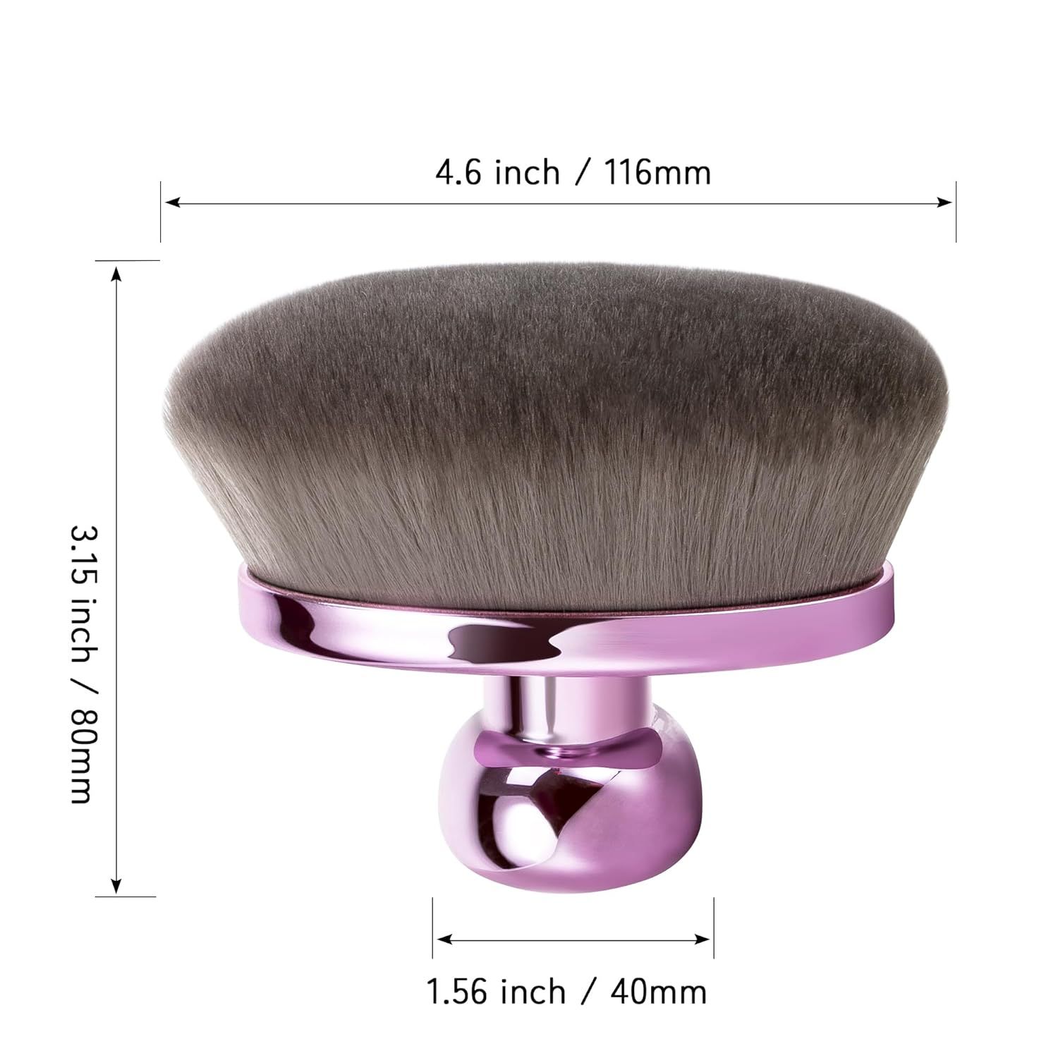 Extra Large Body Makeup Brush or Sel Tanner, Leg Makeup &Bronzer Blend,116mm Oval-headed Kabuki Brush More Even Application, Sunscreen ace&Back Makeup Brush, Wet&Dry Use- Purple, Patent Pending - Image 2