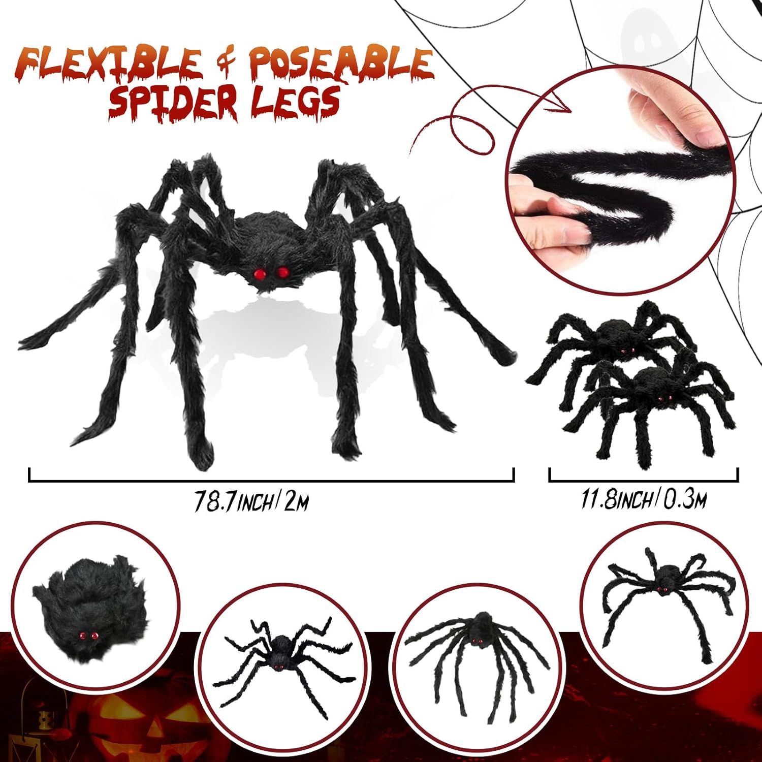 Giant Spider 6.6 t + 0.98 t*2, Halloween Decorations 78