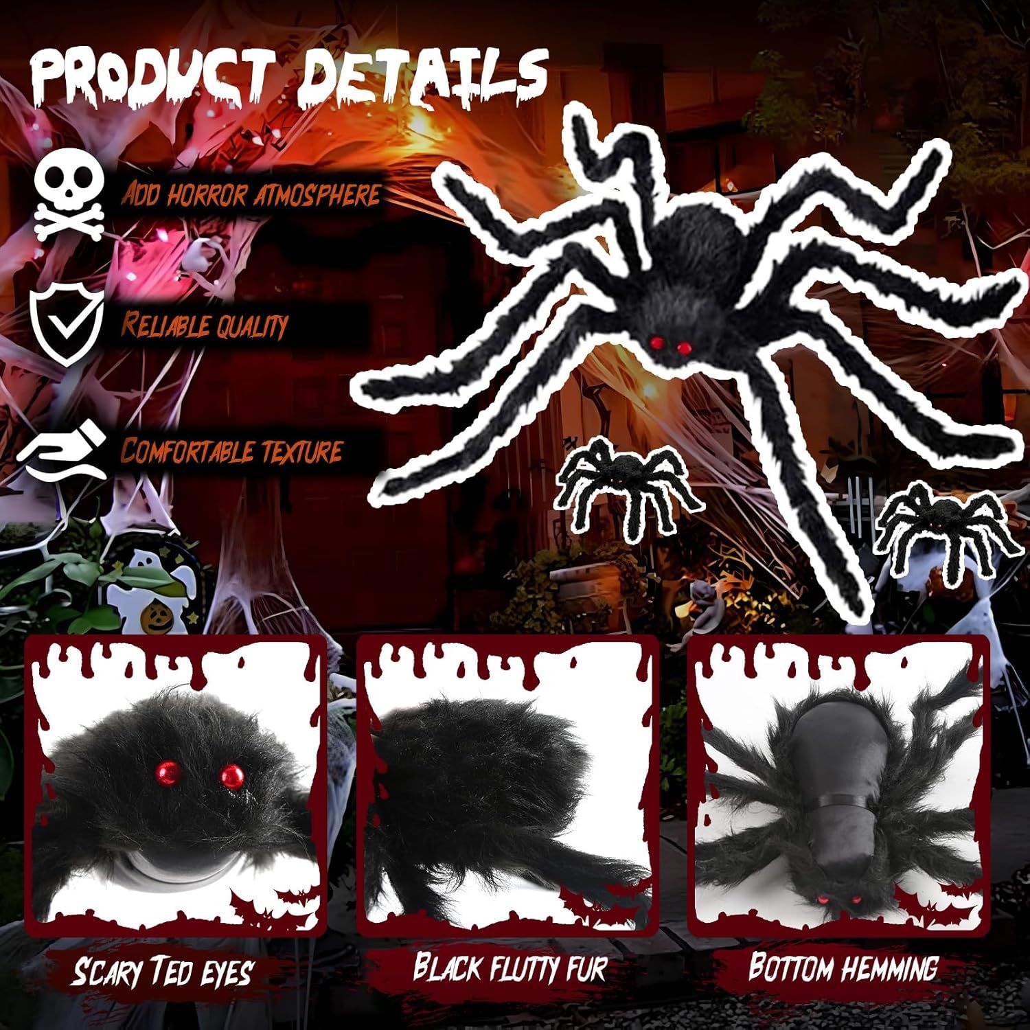 Giant Spider 6.6 t + 0.98 t*2, Halloween Decorations 78