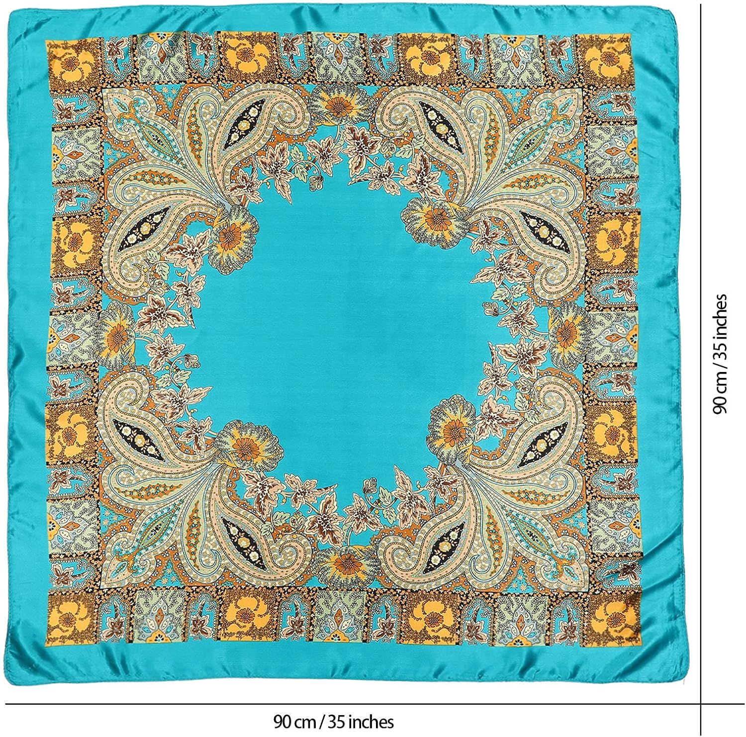 35” Satin Large Square Head Scarves - 4PCS Silk Like Neck Scar Hair Sleeping Wraps Satin Silk Scars or Women - Image 2