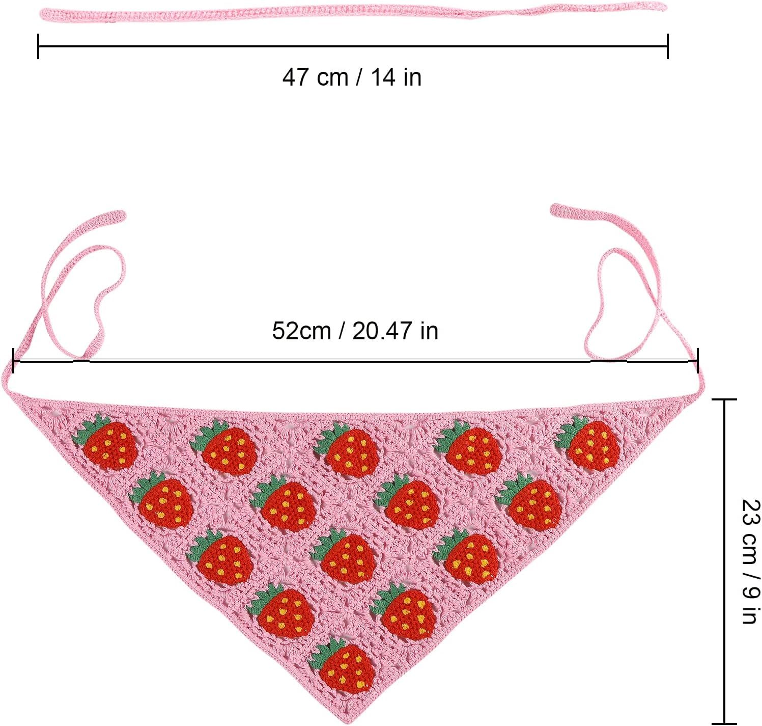 Crochet Bandana Head Kerchie Hair Scar 2Pcs Knitted Scarves Tie Bcak loral Headwrap or Women Girls - Image 2