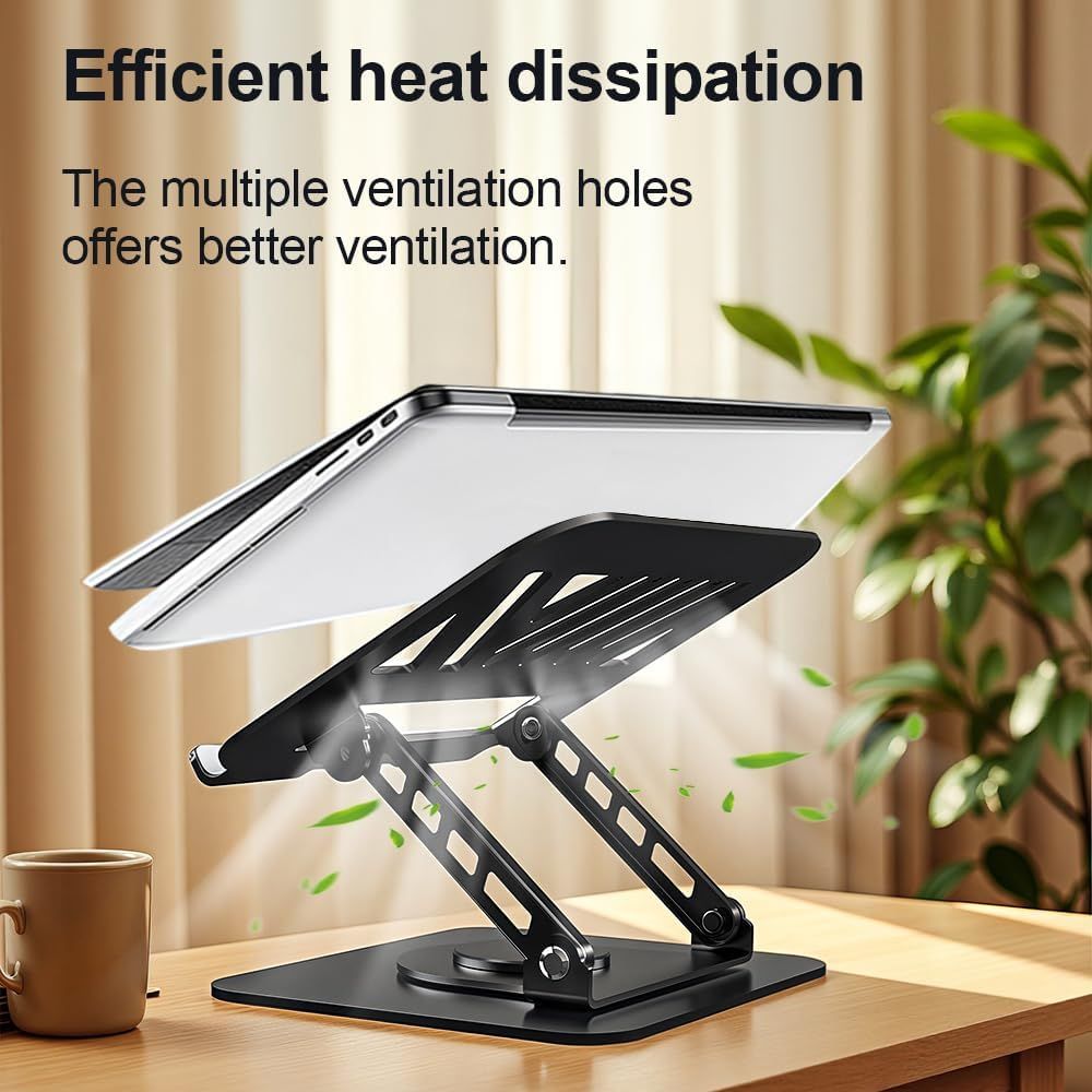 Adjustable Laptop Stand or Desk, Dual oldable Computer Riser with Heat-Vent, Ergonomic Sit to Notebook Holder Convertor, Compatible with All 10-16