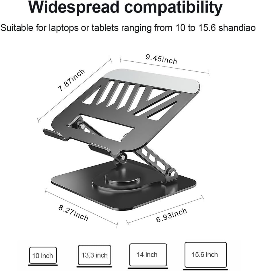 Adjustable Laptop Stand or Desk, Dual oldable Computer Riser with Heat-Vent, Ergonomic Sit to Notebook Holder Convertor, Compatible with All 10-16