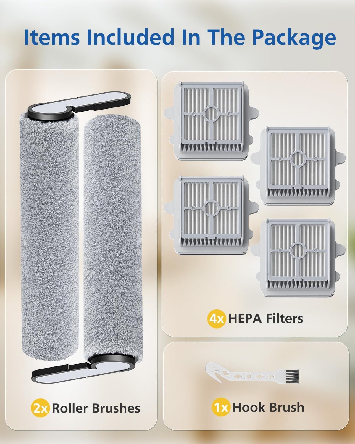 25 Brush Roll and HEPA ilter Replacement Kit Accessories Compatible with  25/25 ACE/25 ALT/25 LT/25 RT/25 ACE/25 GT/25 Ultra Cordless Wet Dry Vacuum Cleaner - Image 6