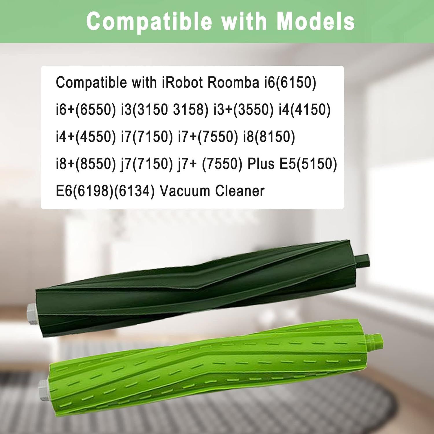 Replacement Parts or iRobot Roomba i3 i7 E5 j7 i4 i7+ i3+ i4+ i5 i5+ Combo i5 Combo i5+ i6 i6+ i8 i8+ i2 i2+ E6 E7 E & I & j Series Vacuum Cleaner 4 Sets Multi-Surace Rubber Brush Roller - Image 3