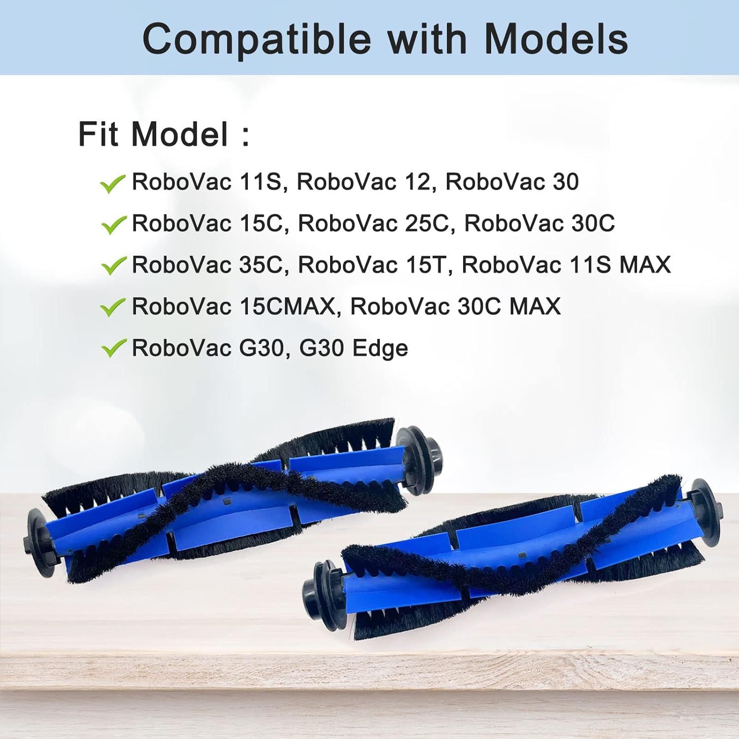 4 Pack Replacement Parts Rolling Brush Compatible with Euy RoboVac 11S, 30C, G30, 30, 12, 15T, 15C, 35C, 15C MAX, G30 Edge Robotic Vacuums - Image 3