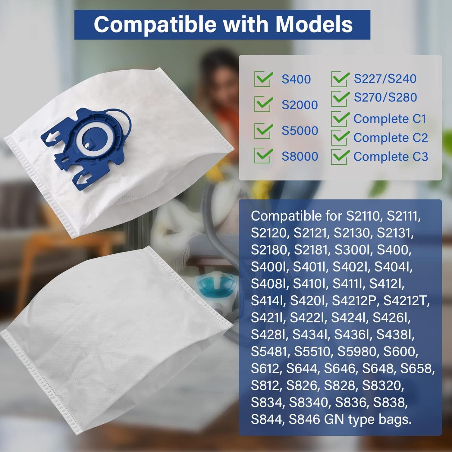 20 Pack 3D Airclean Vacuum Bags, Replacement or Miele AirClean 3D Eiciency Dust Bag,Miele Classic C1 Complete C1 C2 C3 S227 S240 S270 S400 S400i-S456i S2 S5 S8 Series Vacuum 6 sets AirClean ilters - Image 3