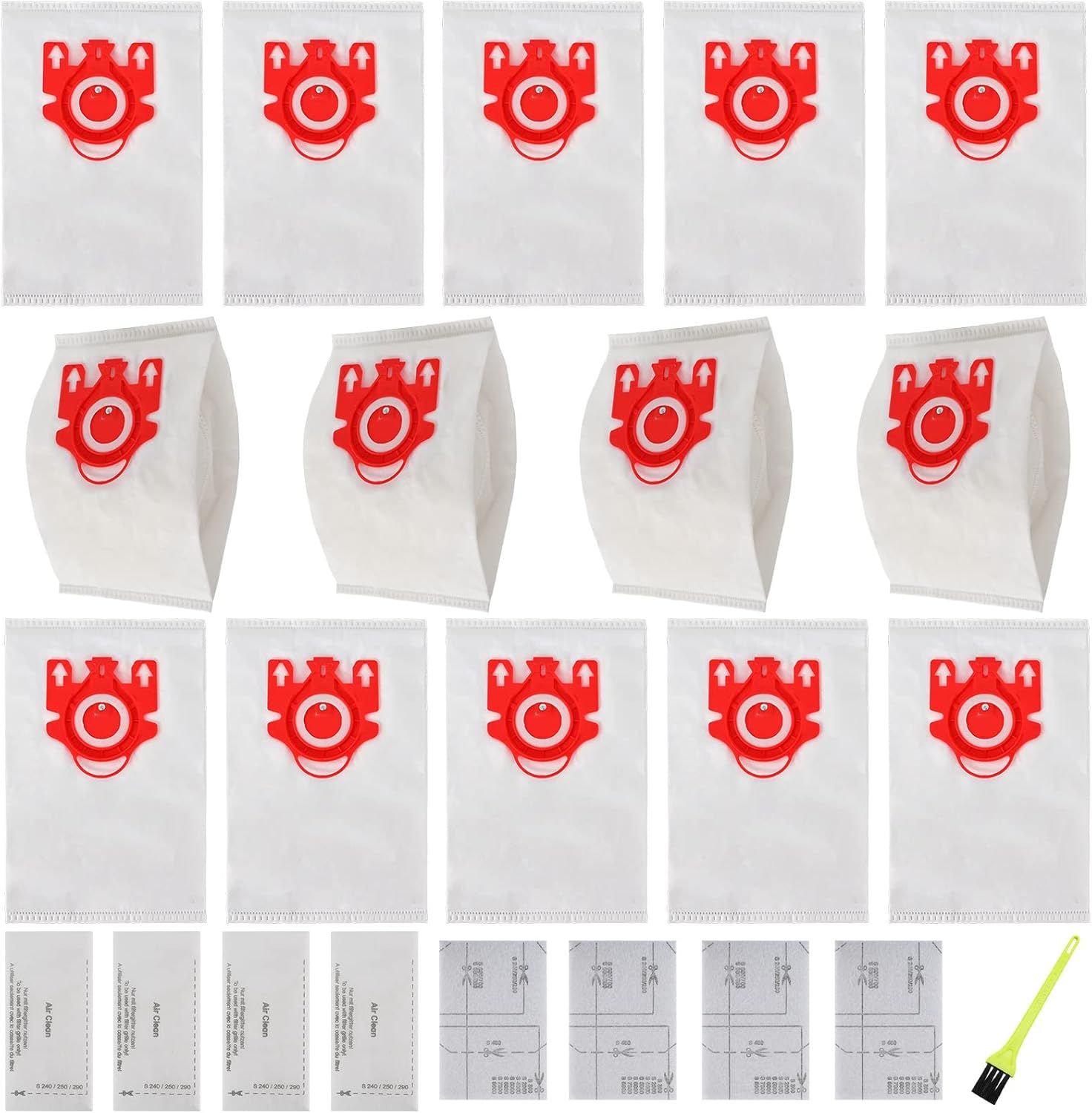 14 Packs 3D Airclean Bags Replacement or Miele JM Vacuum Cleaner Bags,Compact C1, Compact C2, Complete C1, S241, S290, S300i, S500, S700, S4, S6 Series, Replaces Part 10123220 - Image 1