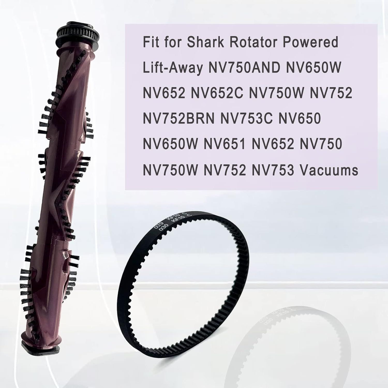NV752 Replacement Brush+Belt Compatible or Shark Rotator Powered Lit-Away NV752 NV750 NV650 NV650W NV750AND NV652 NV652C NV750W NV752BRN NV753C NV651 NV750W Vacuums - Image 3