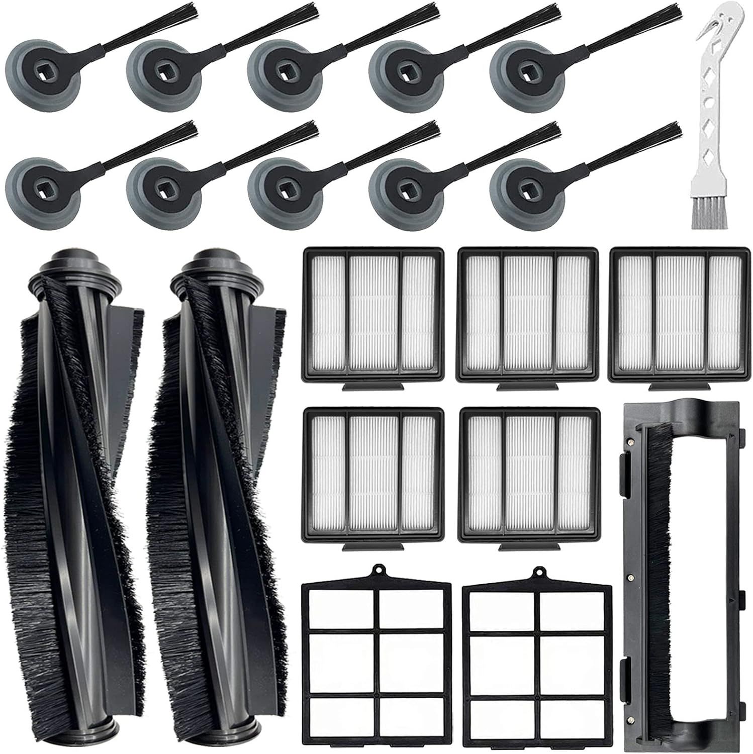 20 Pack Replacement Parts or Shark ION AV751 R85 RV850 S86 S87 S88 R71 R72 R75 RV761 RV771 RV871 AV752 AV753 Robot, 2Main Brush&5ilters&10Side Brushes&2Pre-ilter&1Brush Protect Guard - Image 1