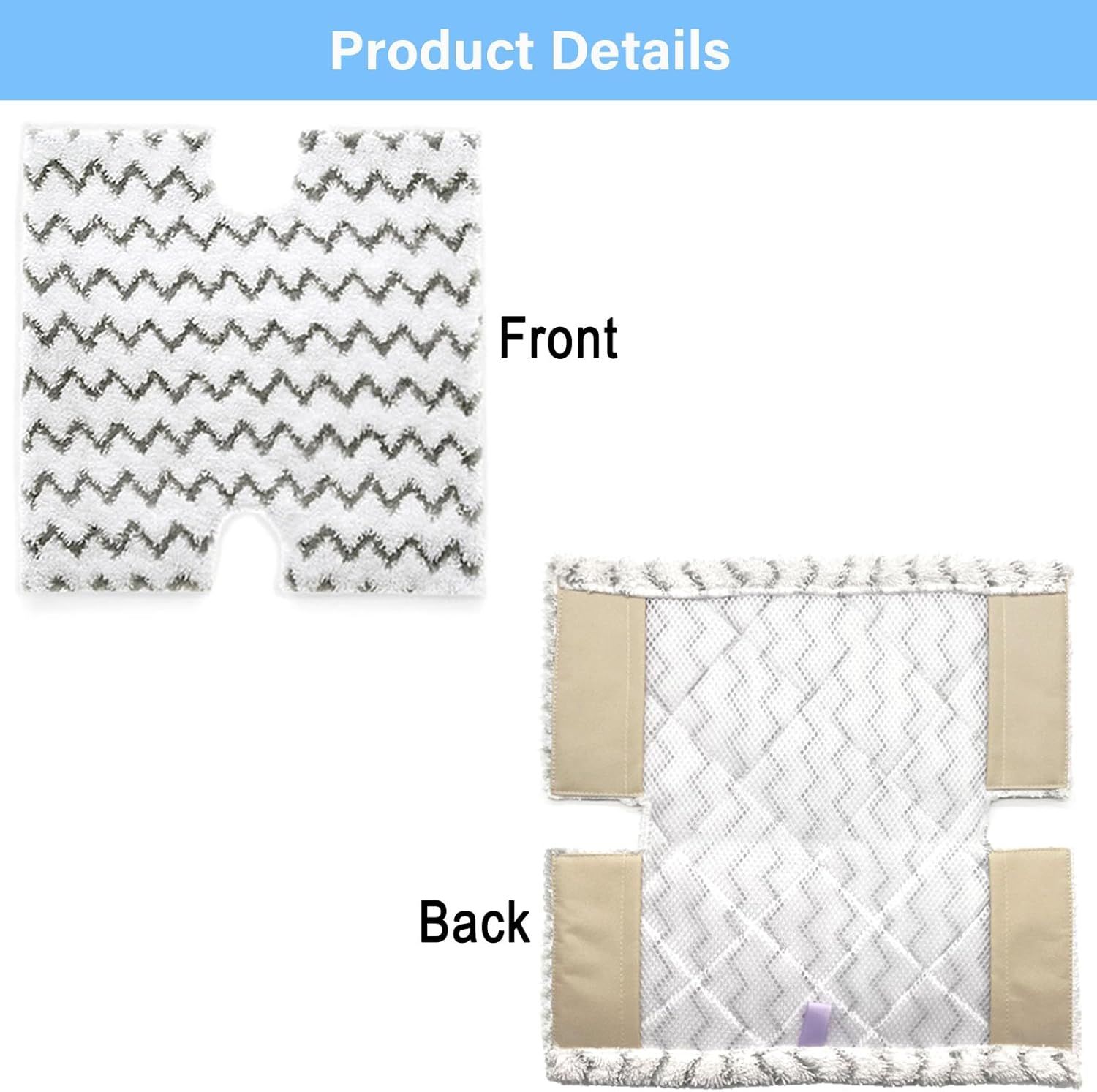 S3973D Steam Mop Replacement Pads or Shark Lit-Away Pro & Genius Steam Pocket Mop S3973 S3973D S5003D S3973WM S5001 S5002Q S5003A S5004 S5004W S6001W S6001WM S6002 S6002C,Part # P184WQ, 8 Pack - Image 4