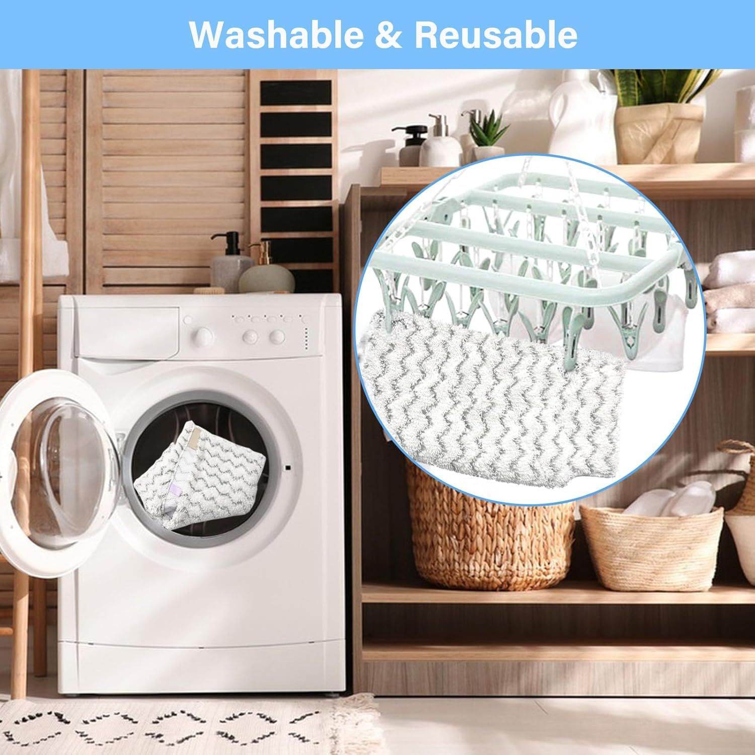 S3973D Steam Mop Replacement Pads or Shark Lit-Away Pro & Genius Steam Pocket Mop S3973 S3973D S5003D S3973WM S5001 S5002Q S5003A S5004 S5004W S6001W S6001WM S6002 S6002C,Part # P184WQ, 8 Pack - Image 6