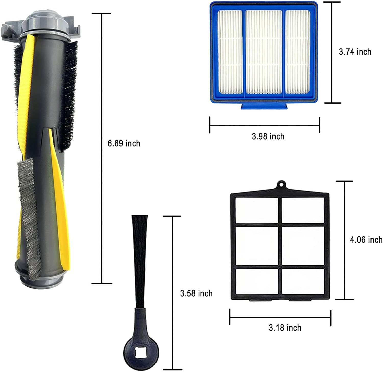 Accessories Kit or Shark IQ RV1001AE, Shark AV911S EZ, AV1010AE RV1000 RV1001 AV970 AV993 AV1002AE UR1000SR UR1005AE Robot Vacuum Cleaner,2 Main Brush,6 ilters,10 Side Brushes,2 Pre ilter - Image 2