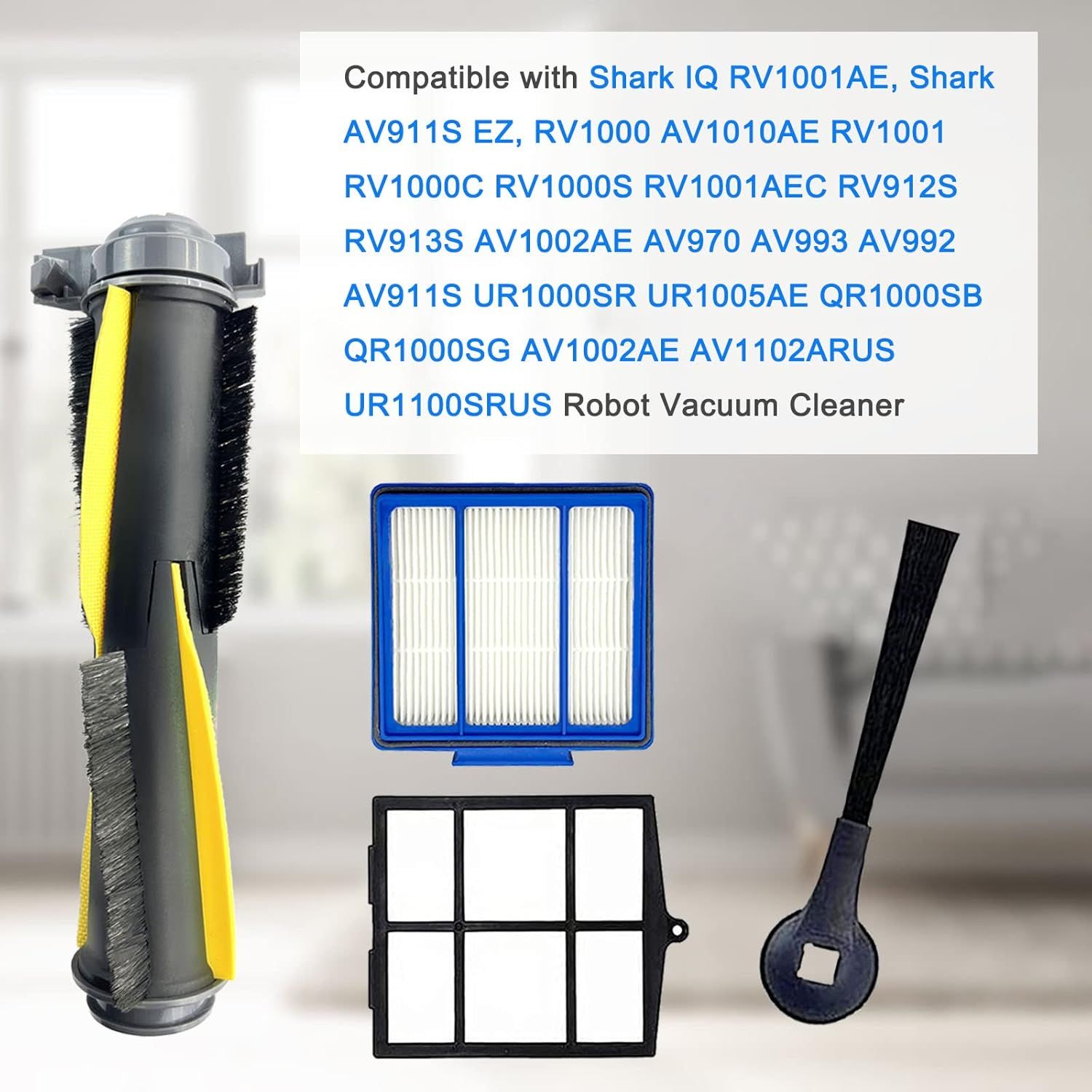 Accessories Kit or Shark IQ RV1001AE, Shark AV911S EZ, AV1010AE RV1000 RV1001 AV970 AV993 AV1002AE UR1000SR UR1005AE Robot Vacuum Cleaner,2 Main Brush,6 ilters,10 Side Brushes,2 Pre ilter - Image 3