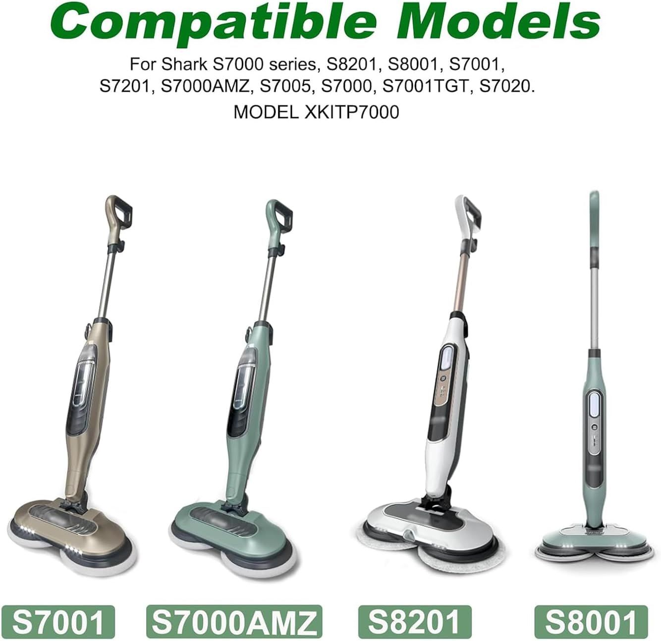 Pads or Shark Steam Scrub Mop: 12 Pack Spin Mop Reills it or Shark S7000 S7001 S7000C S7201 S7000AMZ S8201 S8001 Steam and Scrub Pads - Hard loor Steam Mop Washable Pads S7001TGT - Image 3