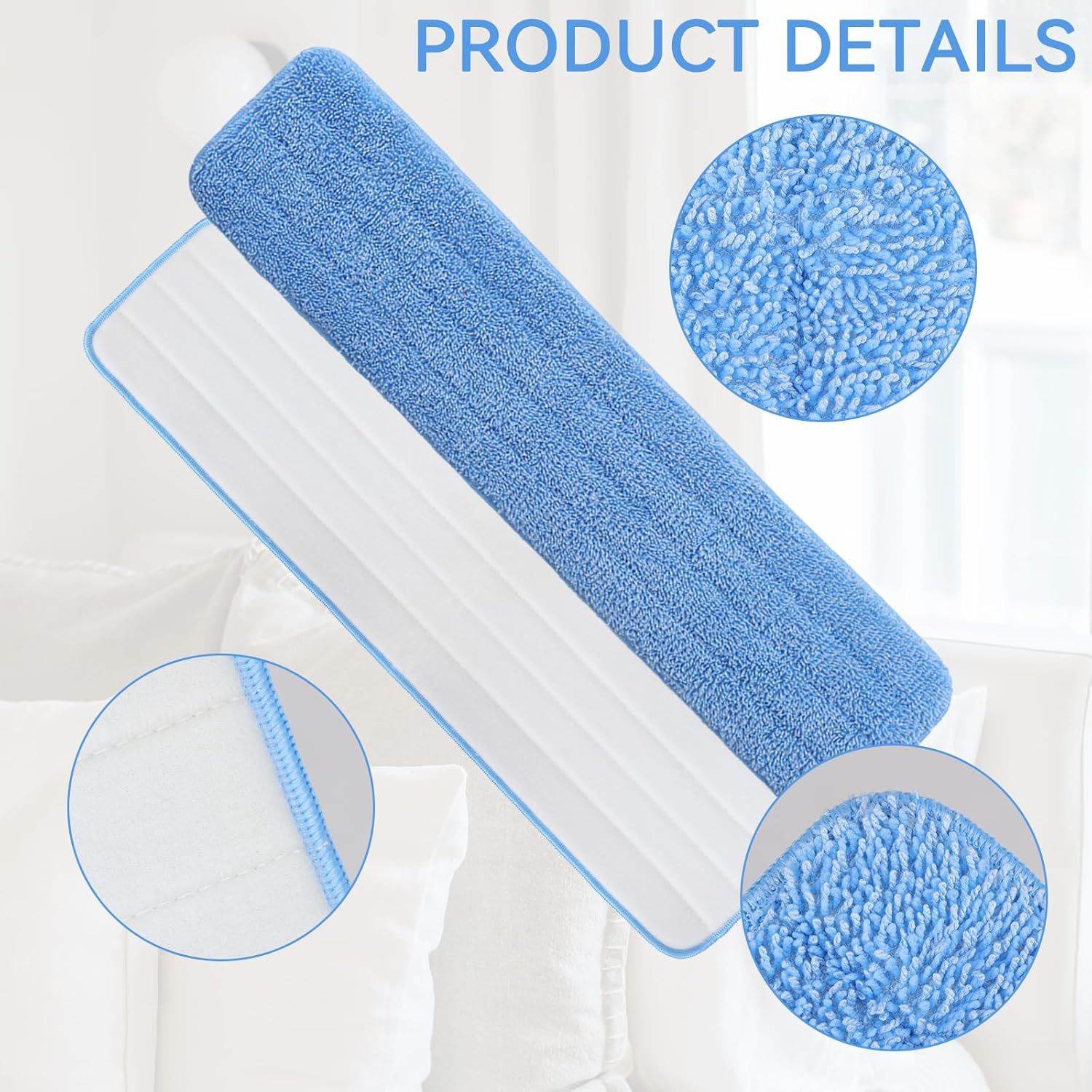 Replacement Microiber Pad or Rubbermaid Commercial 24 Inch Mop Head - 8 Pack Wet & Dry Commercial Cleaning Reills Reusable Mop Reills it or Any Microiber lat Mop System 24