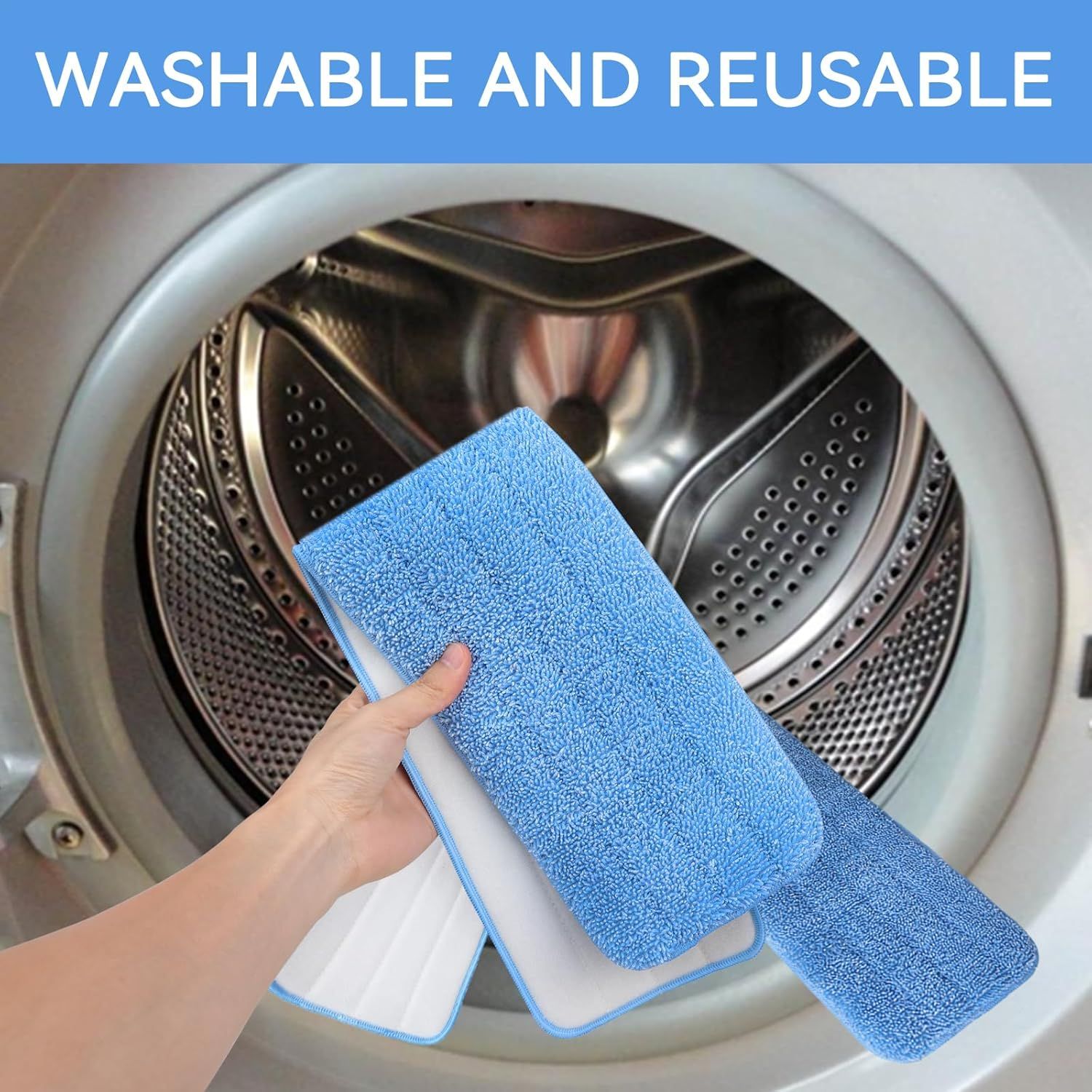 Replacement Microiber Pad or Rubbermaid Commercial 24 Inch Mop Head - 8 Pack Wet & Dry Commercial Cleaning Reills Reusable Mop Reills it or Any Microiber lat Mop System 24