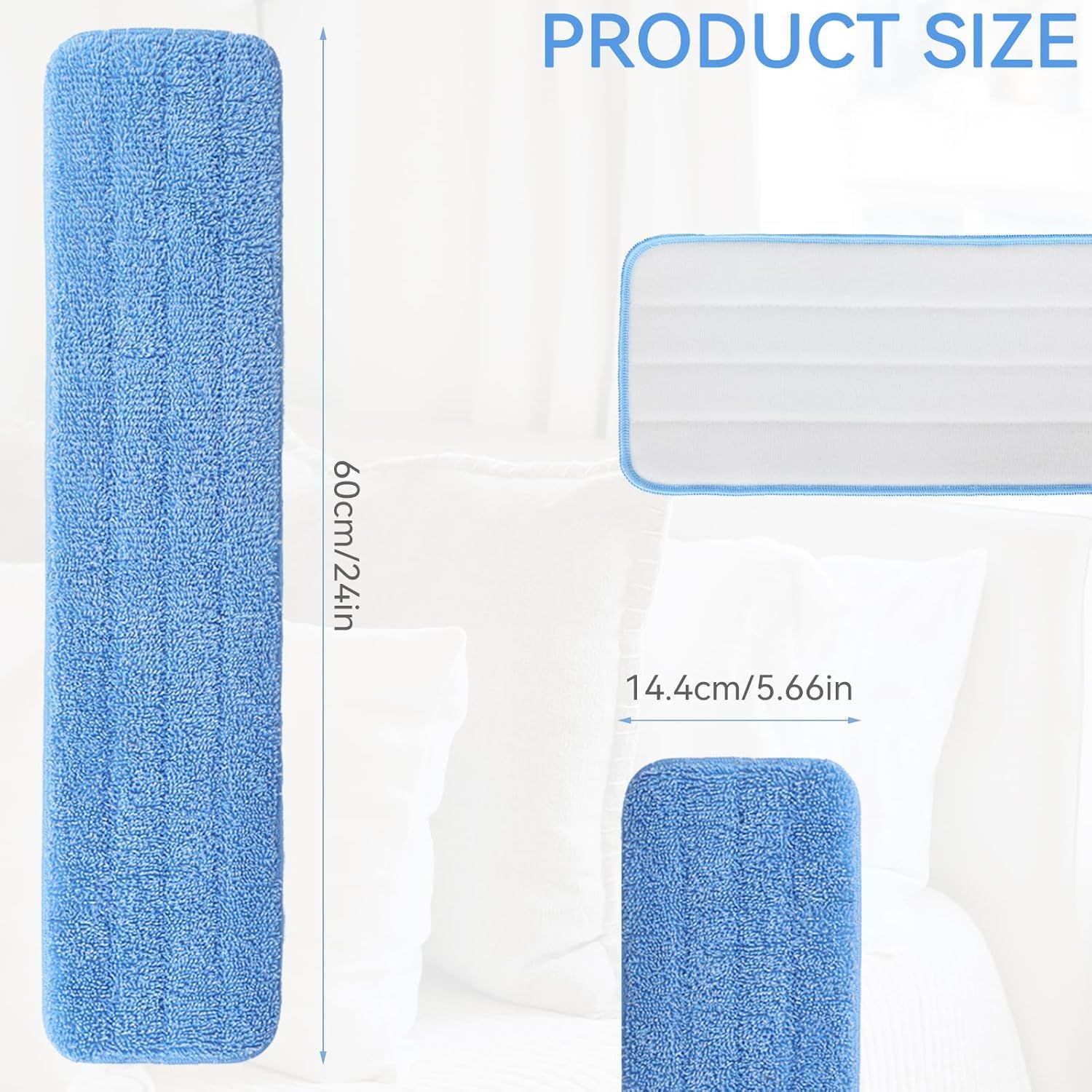 Replacement Microiber Pad or Rubbermaid Commercial 24 Inch Mop Head - 8 Pack Wet & Dry Commercial Cleaning Reills Reusable Mop Reills it or Any Microiber lat Mop System 24