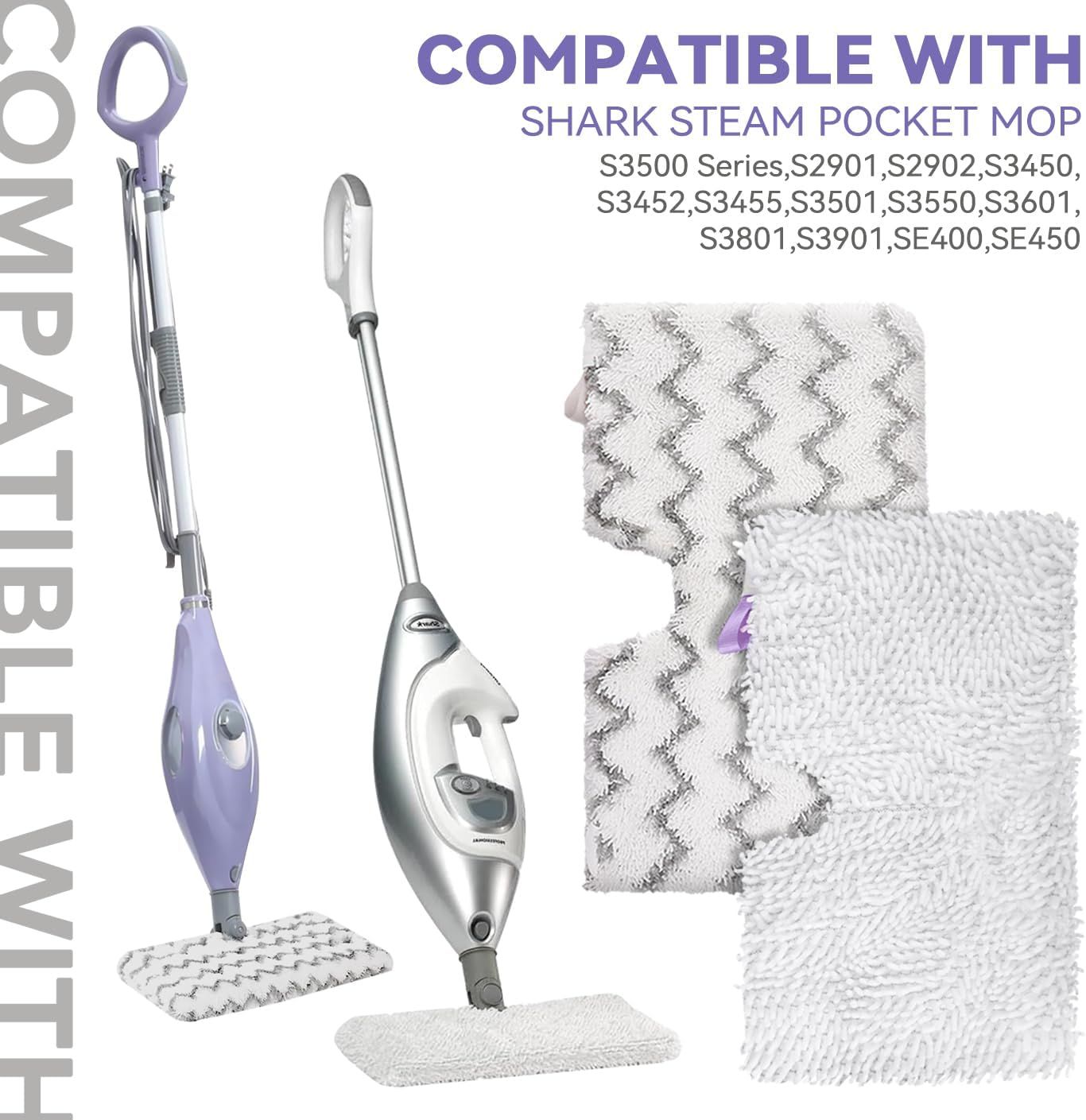 S3501 or Shark Steam Pocket Mop Pads: Washable Steam Mop Replacement Pads or Shark Steamer S3601D S3601 S3801CO S3901 S3550 SE450 (6Pack) - Image 8