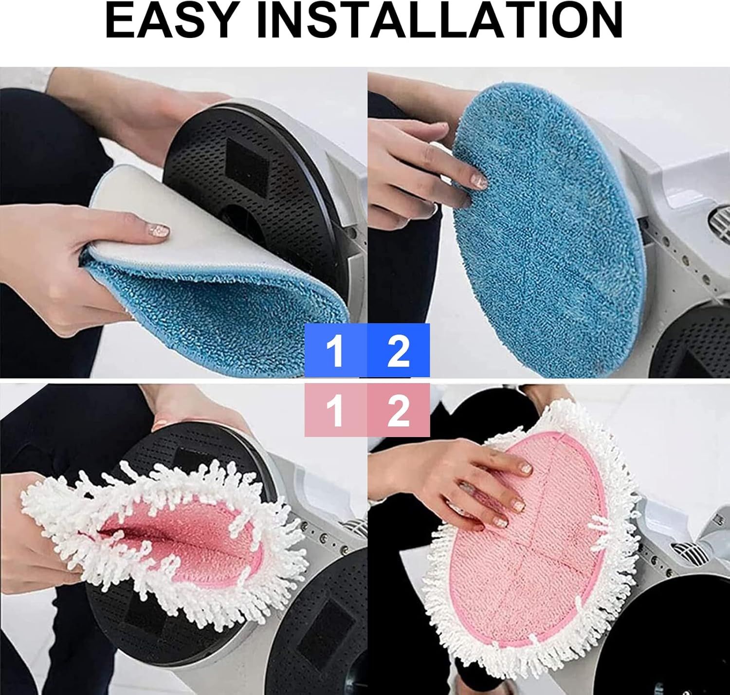 Spin Cordless Electric Mop Pads - 8 Pack Steam Electric Mop Reills it or Vmai/Eous/Idoo/Alabot/Devoac - 7.28inch Spin Replacement Mop Pads or loor Cleaning - Image 5