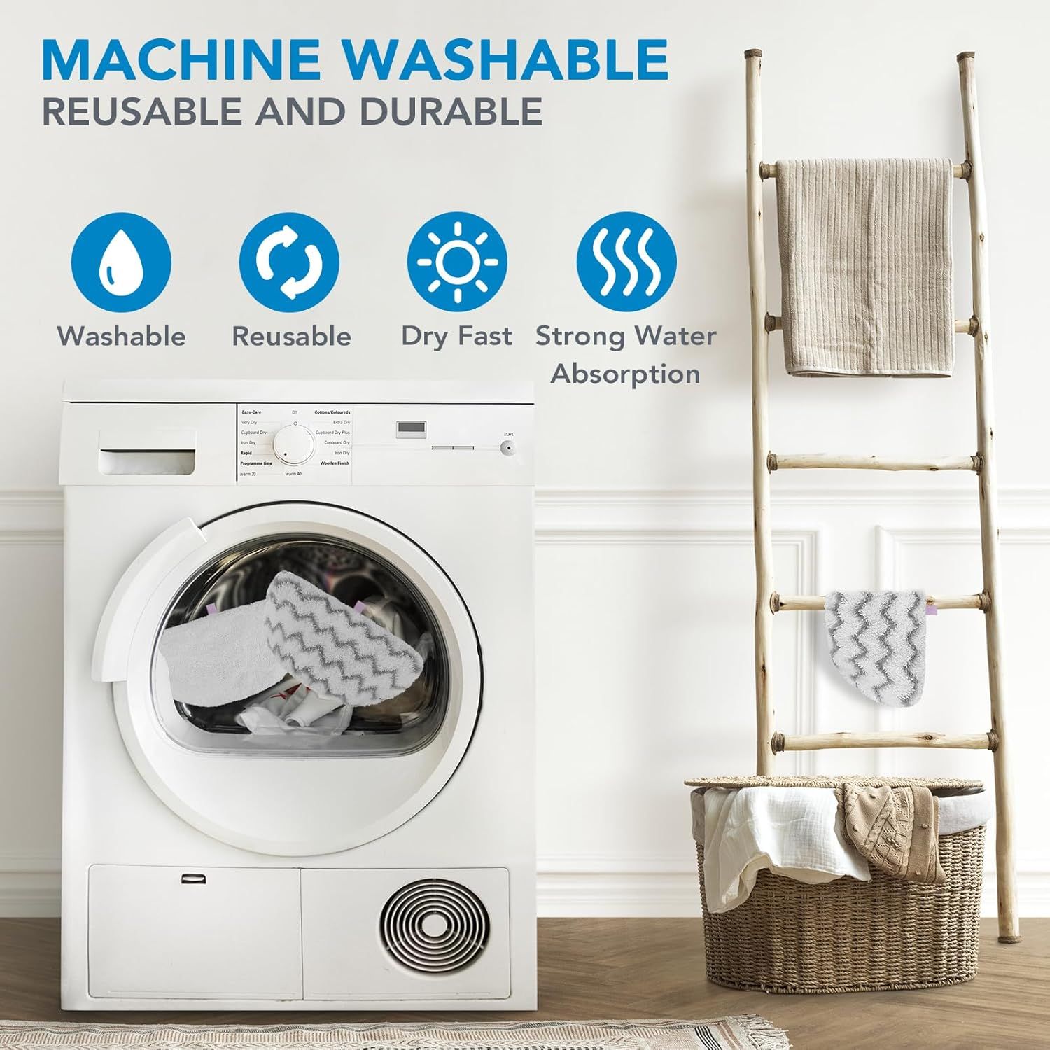 Steam Mop Pads or Bissell Powerresh Steam Cleaner 1940 1806 1544 1440 2075A 2685A 19402 19404 19408 19409 1940A 1940 1940Q 1940T 1940W - Microiber Replacement Pad Reusable Washable - 12 - Image 7