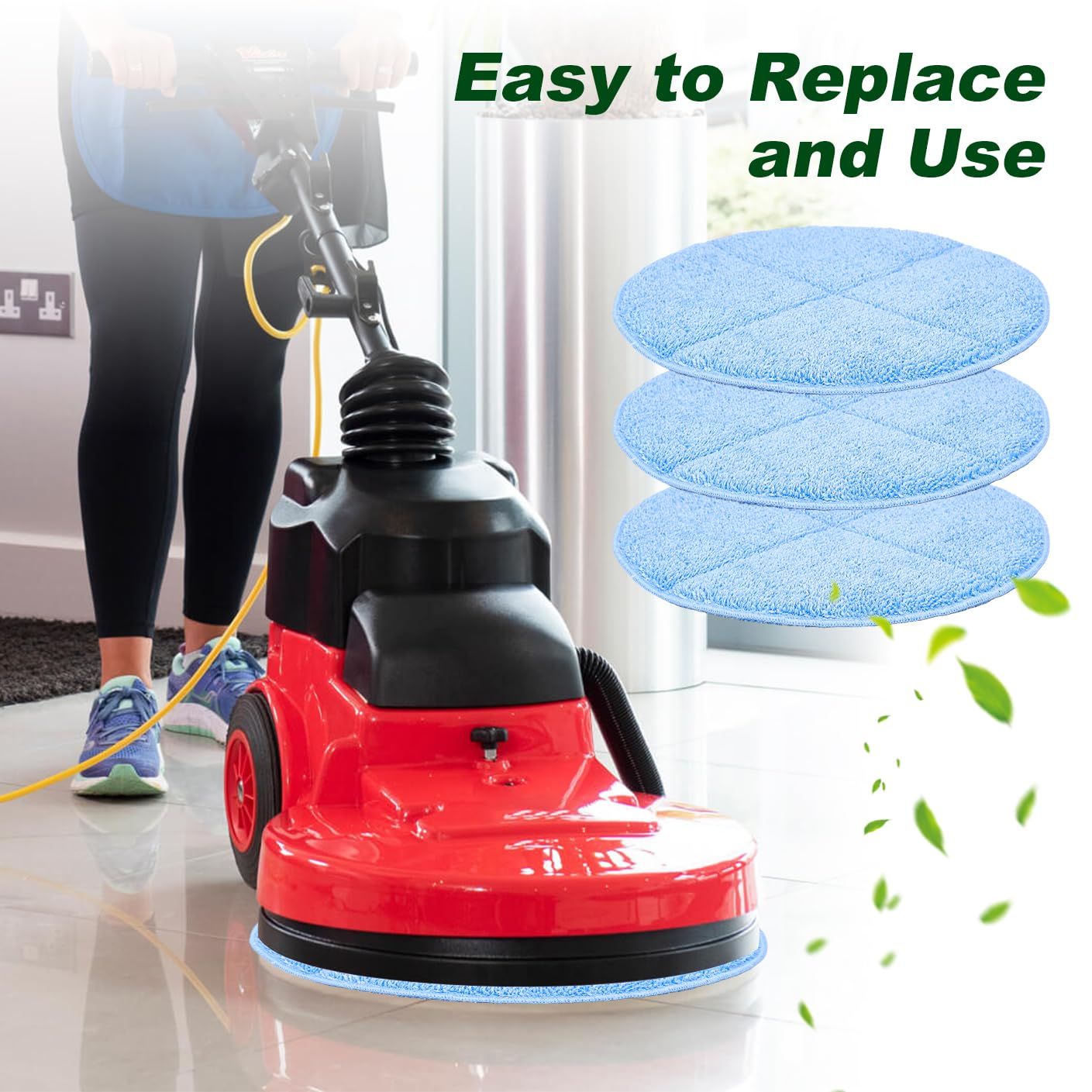 Commercial 17 Inch Microiber Carpet Bonnet loor Machines Pads Compatible with loor Machine: 3 Packs Microiber Carpet Bonnet loor Buer Pads - Image 6