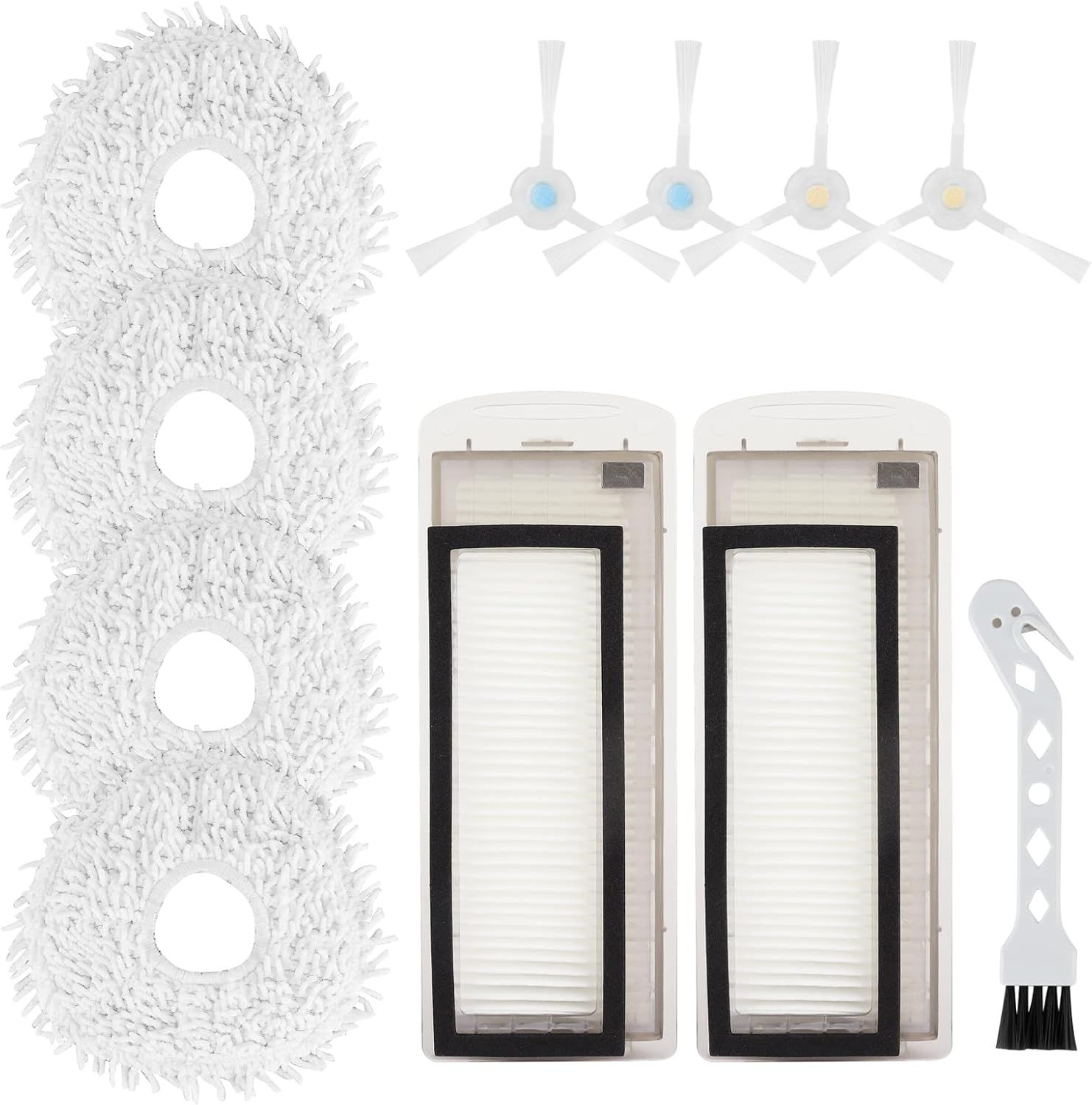 Replacement Accessories Compatible with Robot Sweeping Narwal T10,Microiber X2 ilters X4 Side Brushes X4 Mop Cloth X1 Brush - Image 1