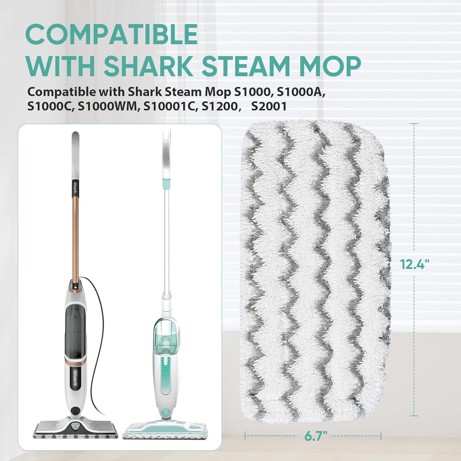 6 Pack S1000 S2001 Steam Mop Replacement Pads or Shark S1000 S1000A S1000C S1000WM S10001C S1200 & S2001 SteamSpot Steam Mop - Image 2