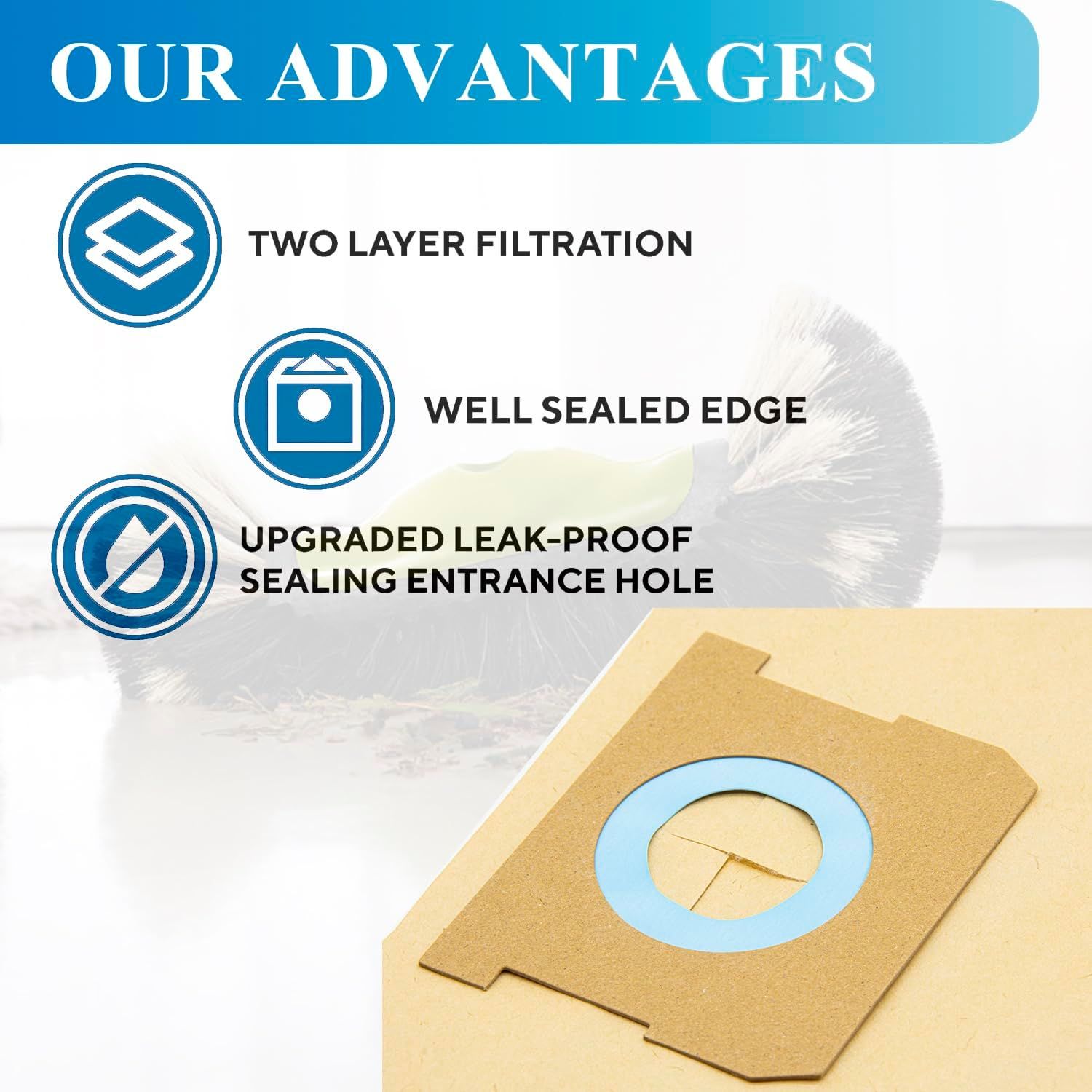 12 Pack DXVA19-4102 Dust Bags or DEWALT 12-16 Gallon Wet Dry Vacuum, Compatible with DXV12P DXV14P DXV16P DXV16PA DXV16S - Image 8